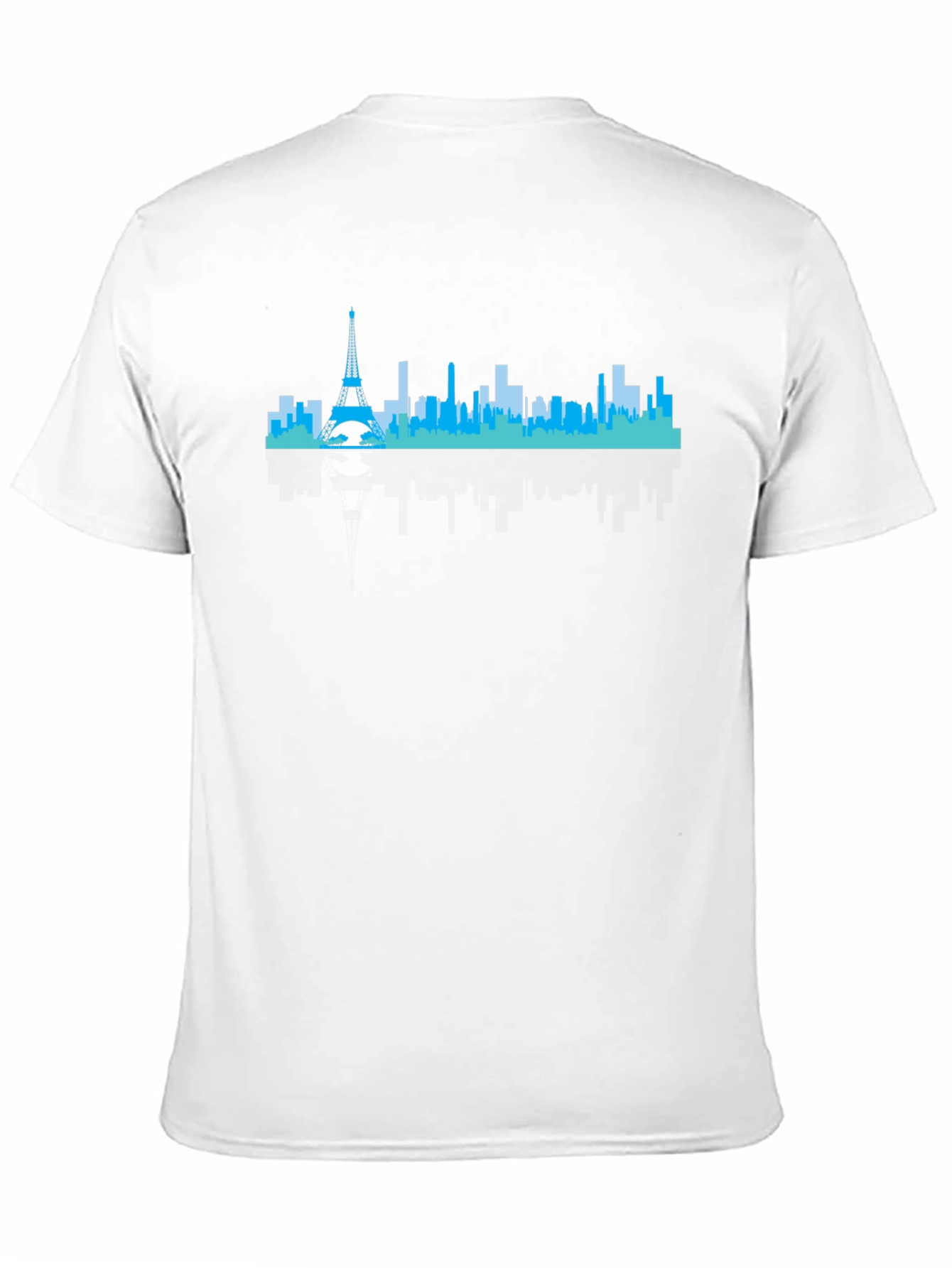 Paris Skyline Graphic Tee - Black Crew Neck Shirt