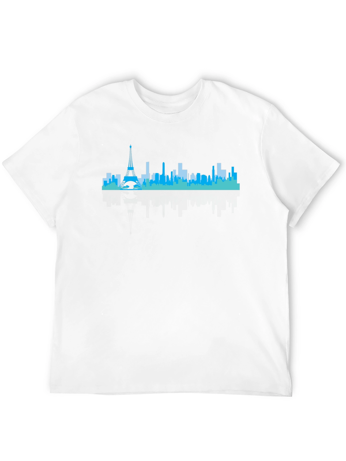 Paris Skyline Graphic Tee - Black Crew Neck Shirt