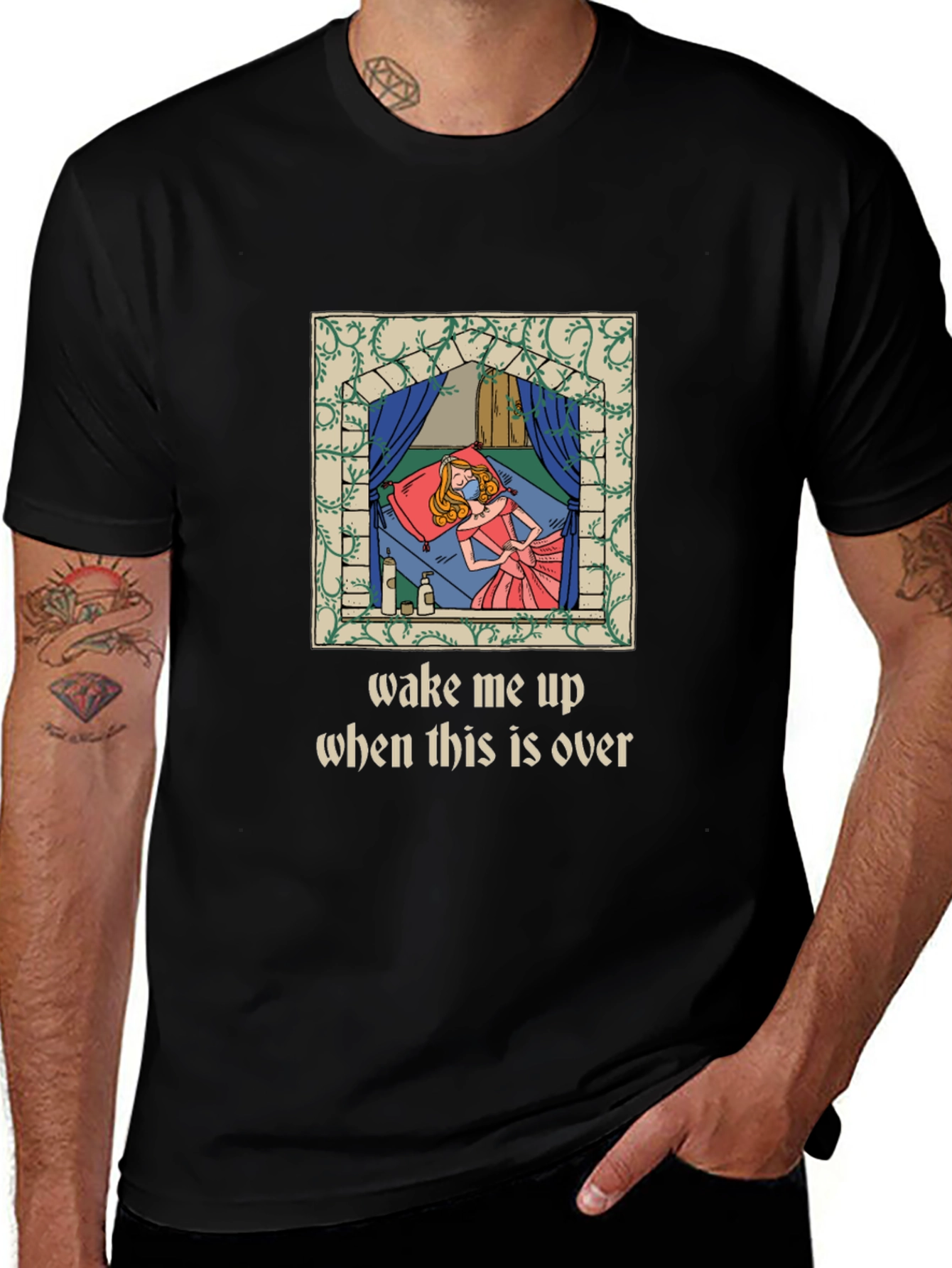 Wake Me Up Sleeping Princess Graphic Tee
