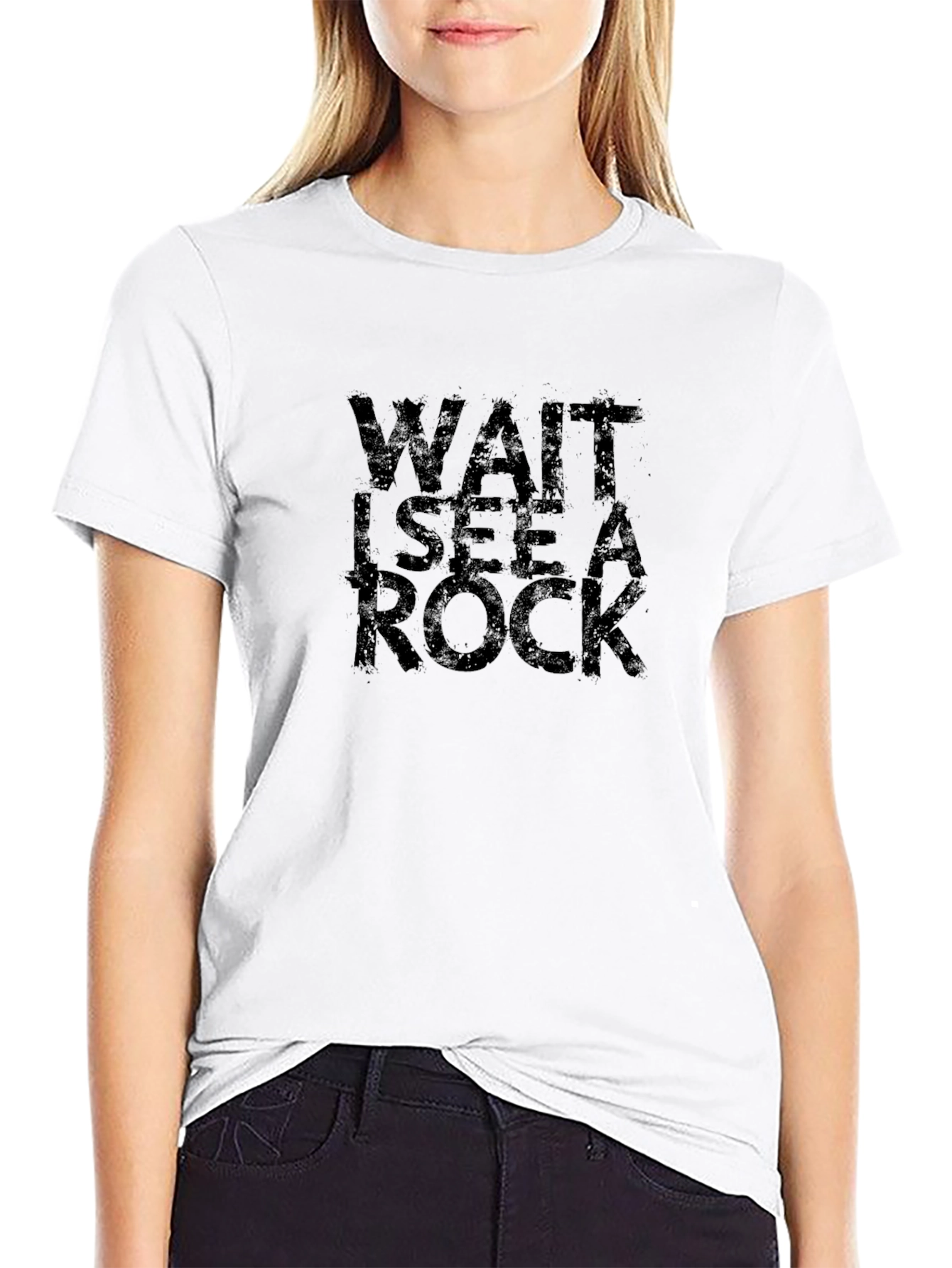 Wait I See A Rock Black T-Shirt
