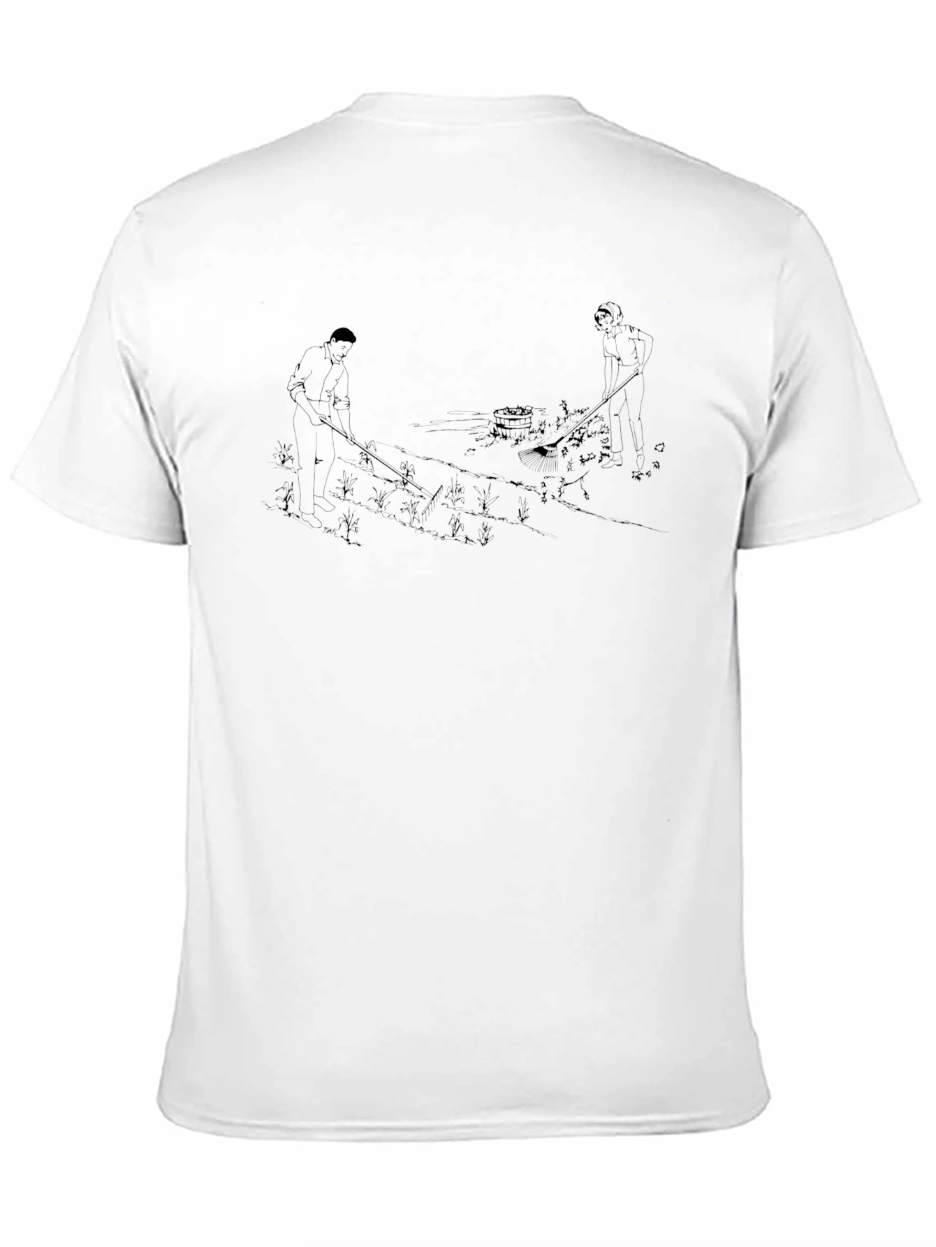 Black T-Shirt with Illustrated Design