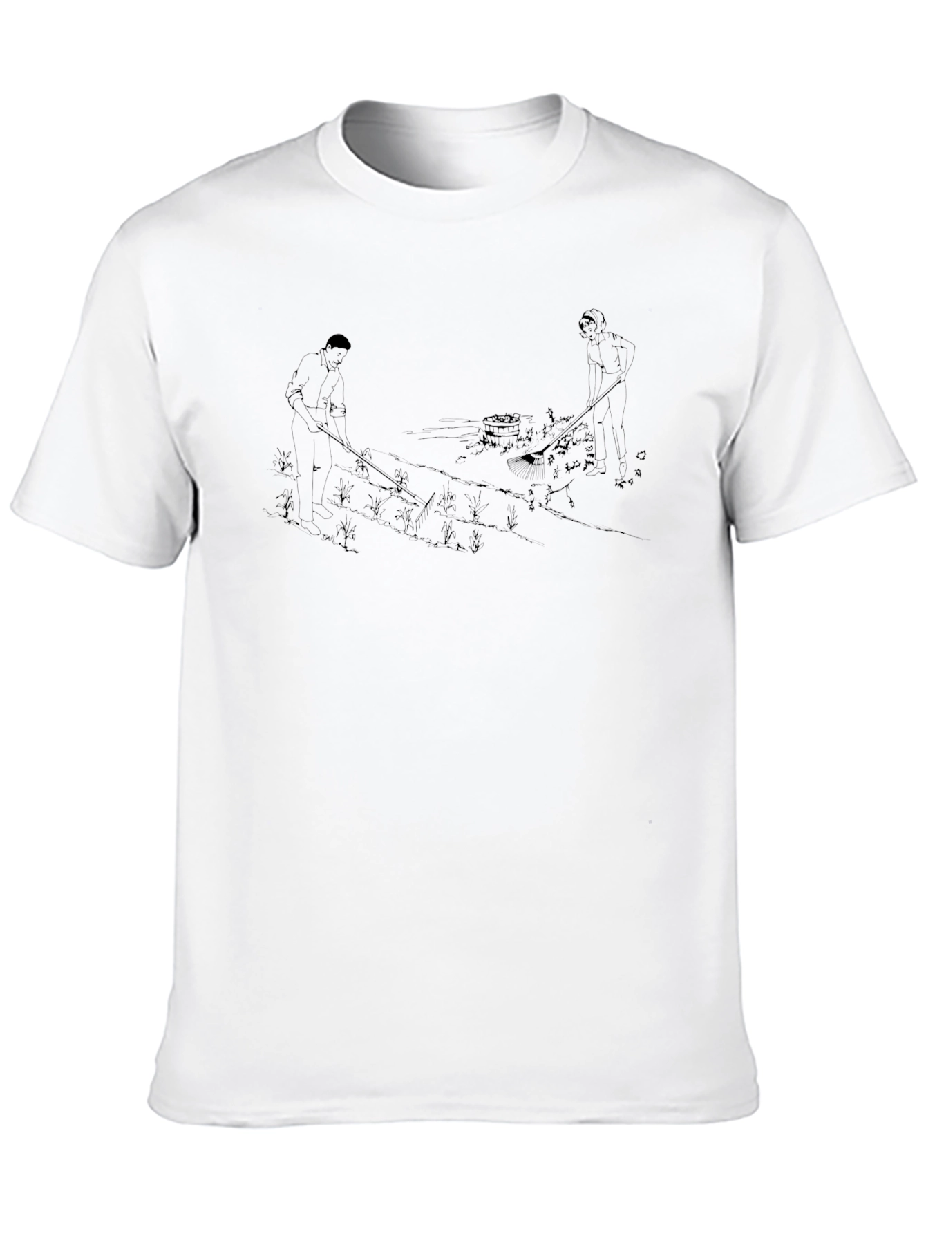 Black T-Shirt with Illustrated Design