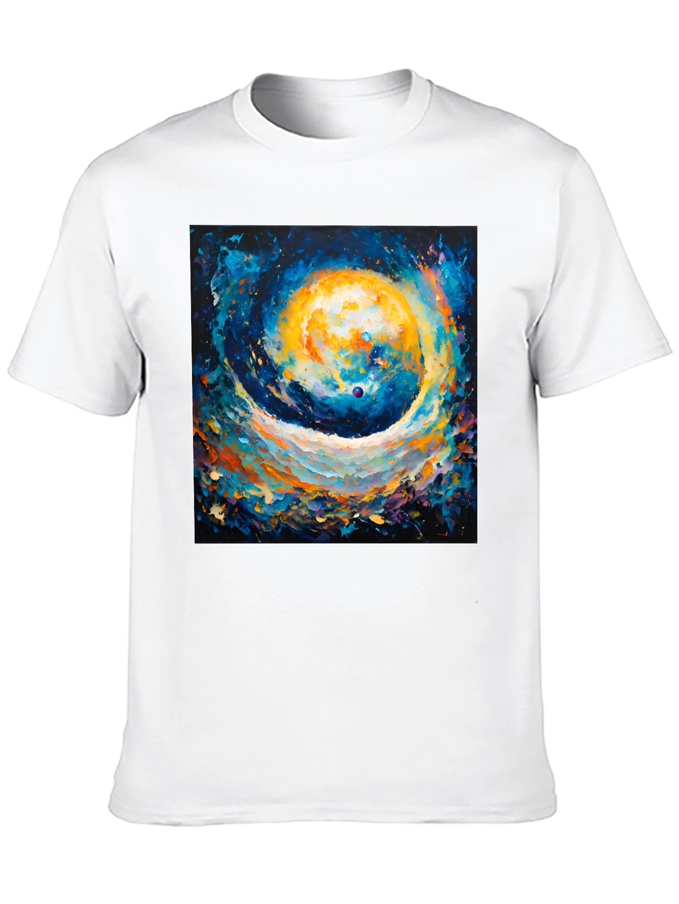 Cosmic Swirl Art T-Shirt - Galaxy Inspired Design