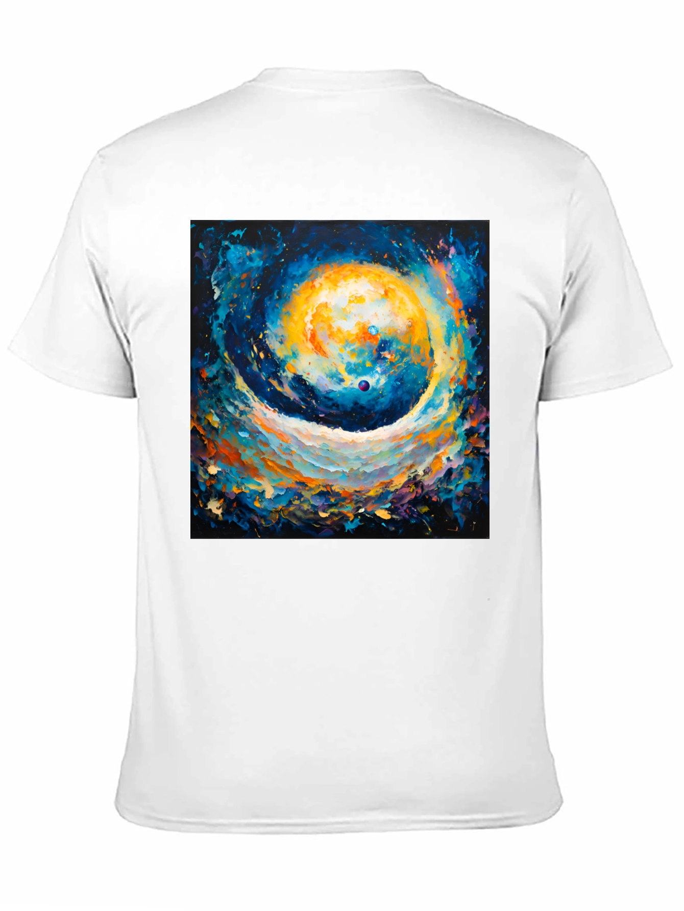 Cosmic Swirl Art T-Shirt - Galaxy Inspired Design