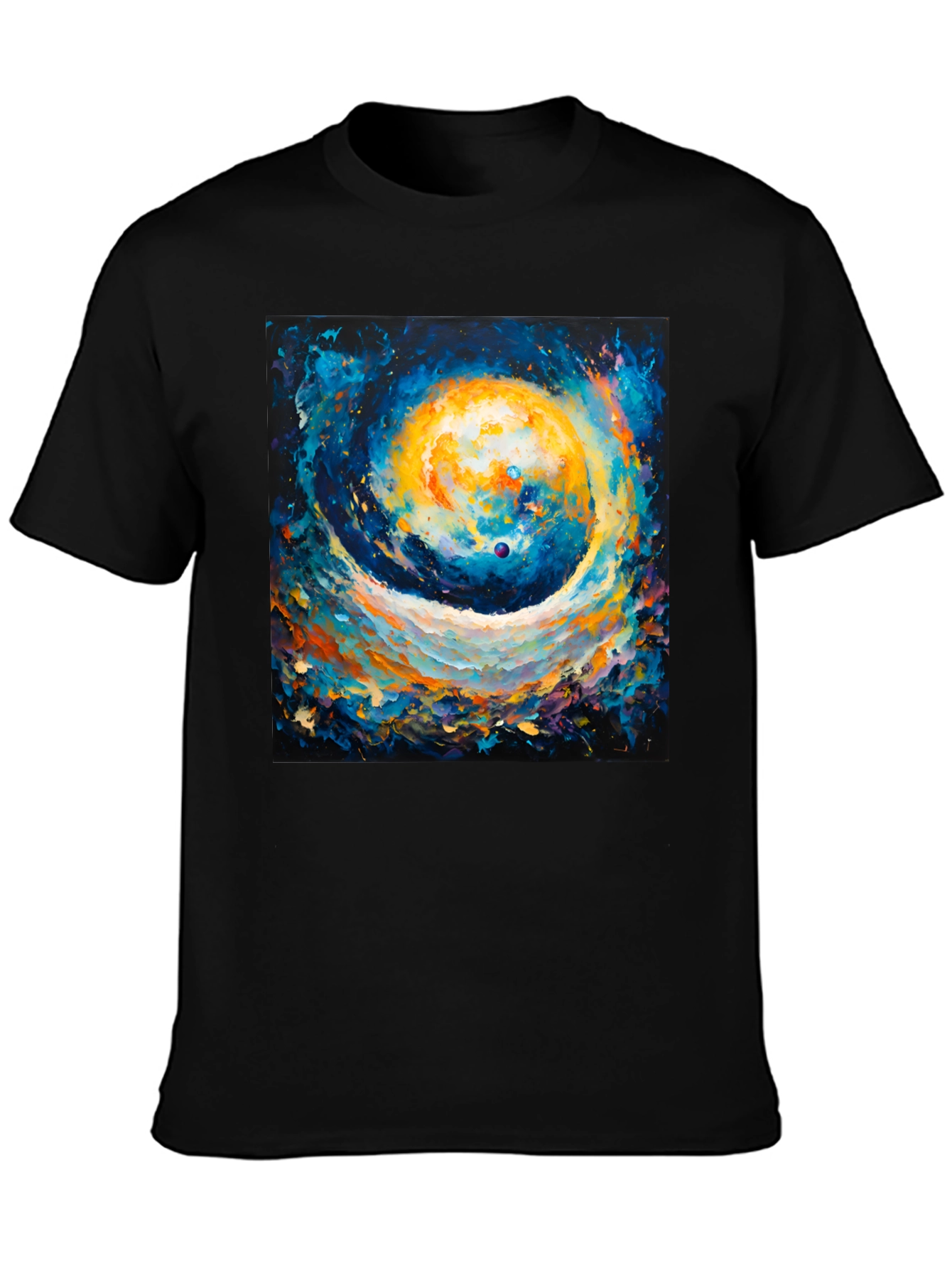 Cosmic Swirl Art T-Shirt - Galaxy Inspired Design