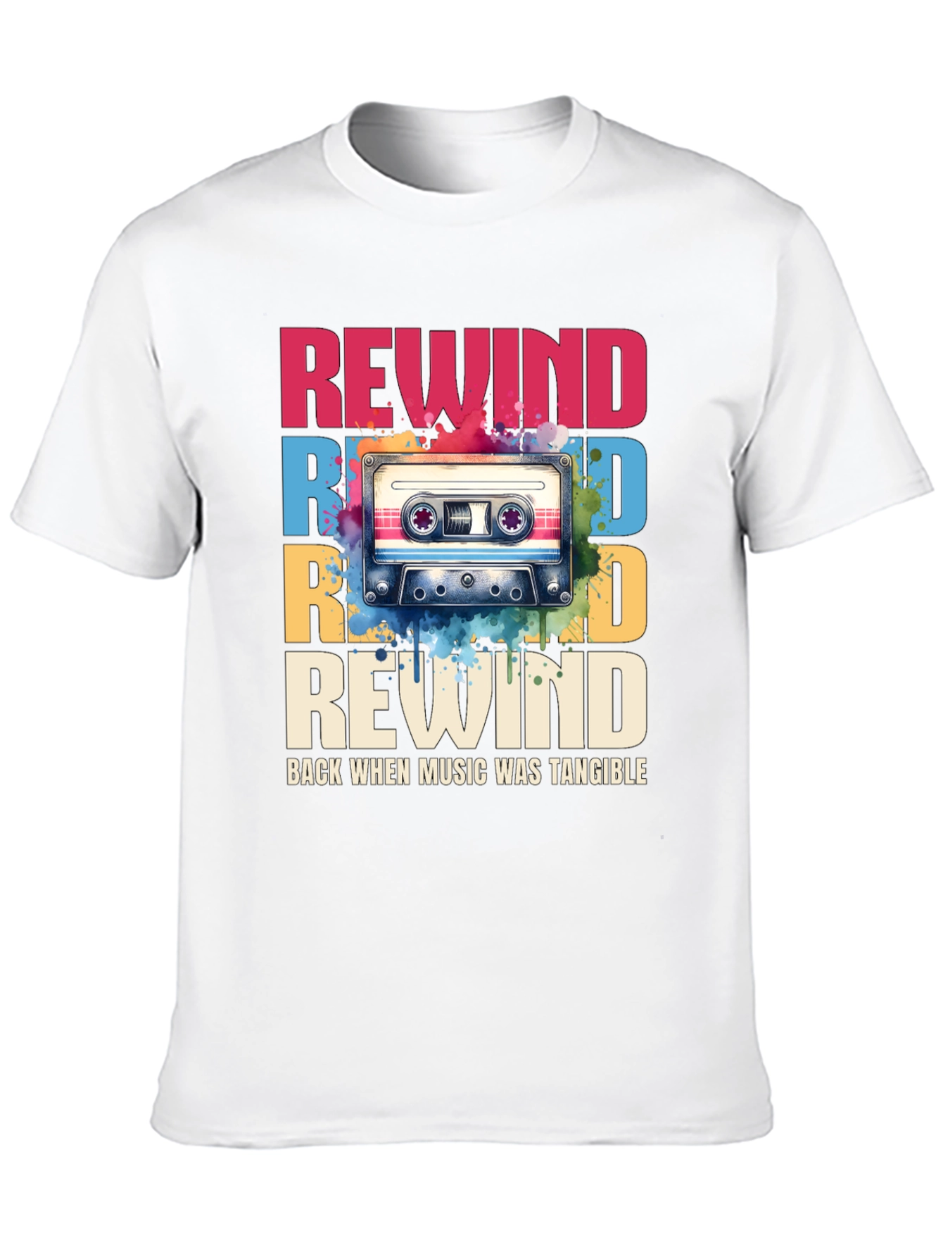 Retro Rewind Cassette Tape Graphic Tee