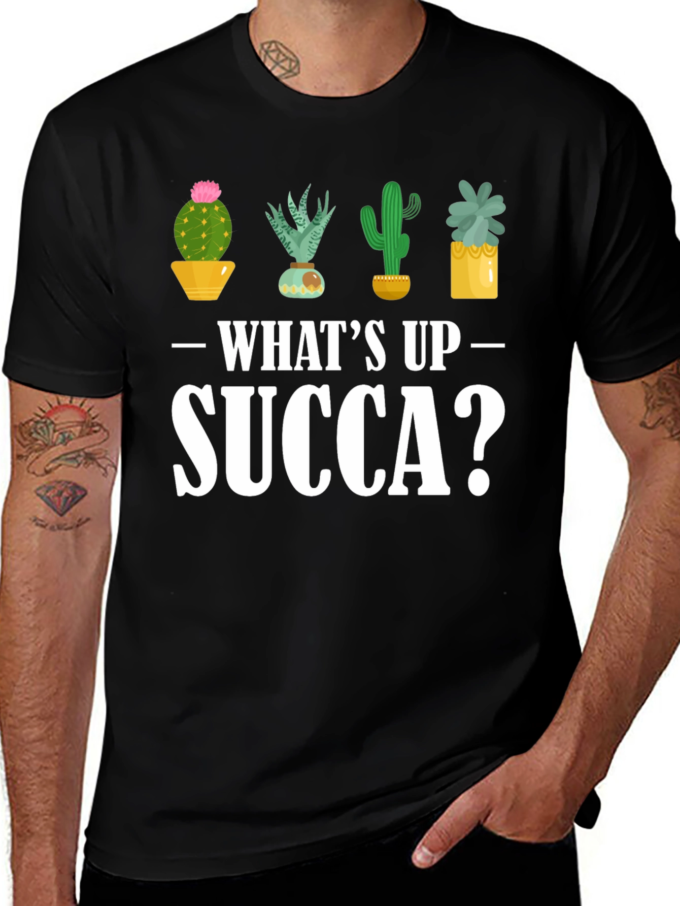 Whats Up Succa? Cactus Graphic Tee