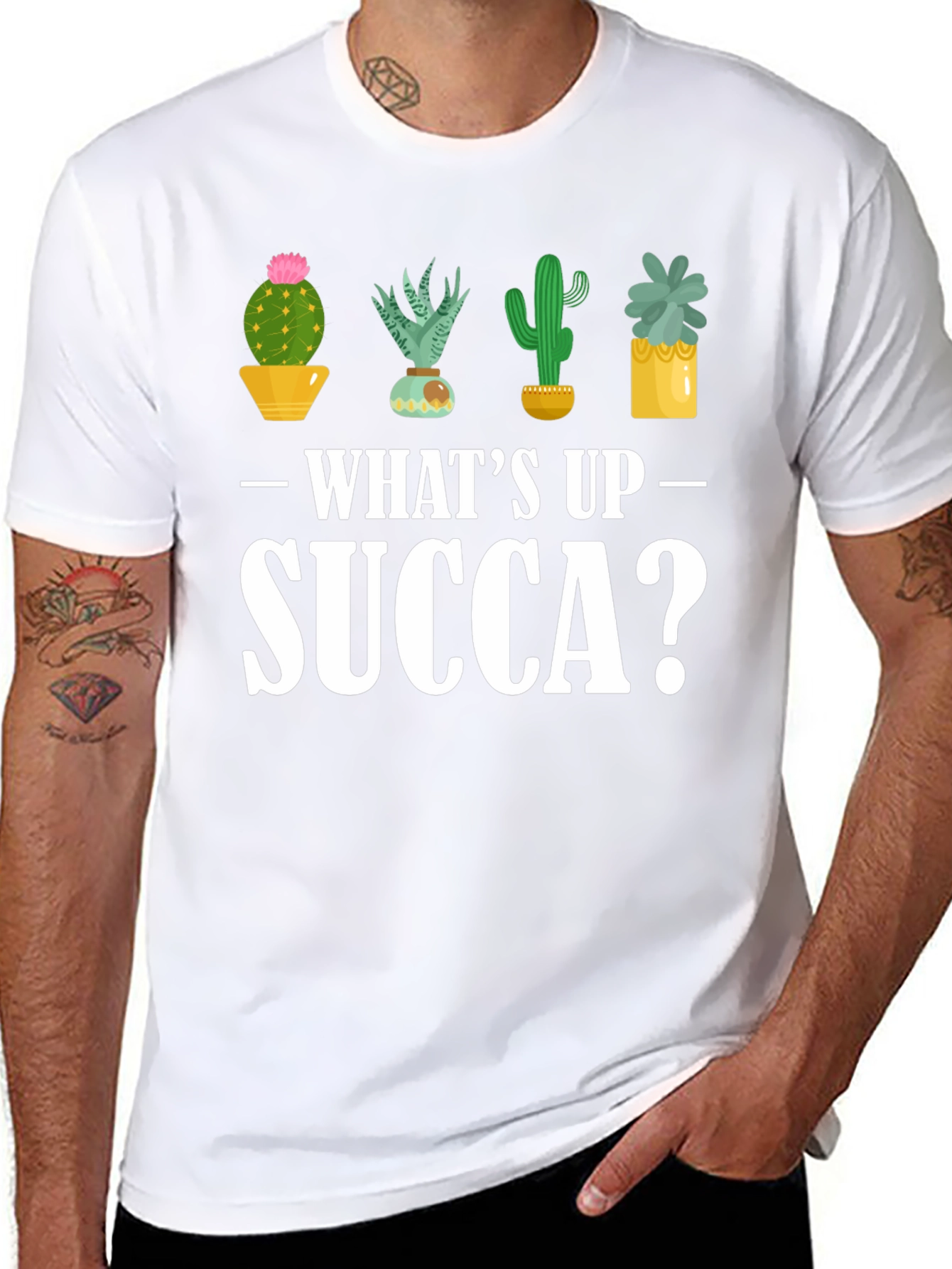 Whats Up Succa? Cactus Graphic Tee