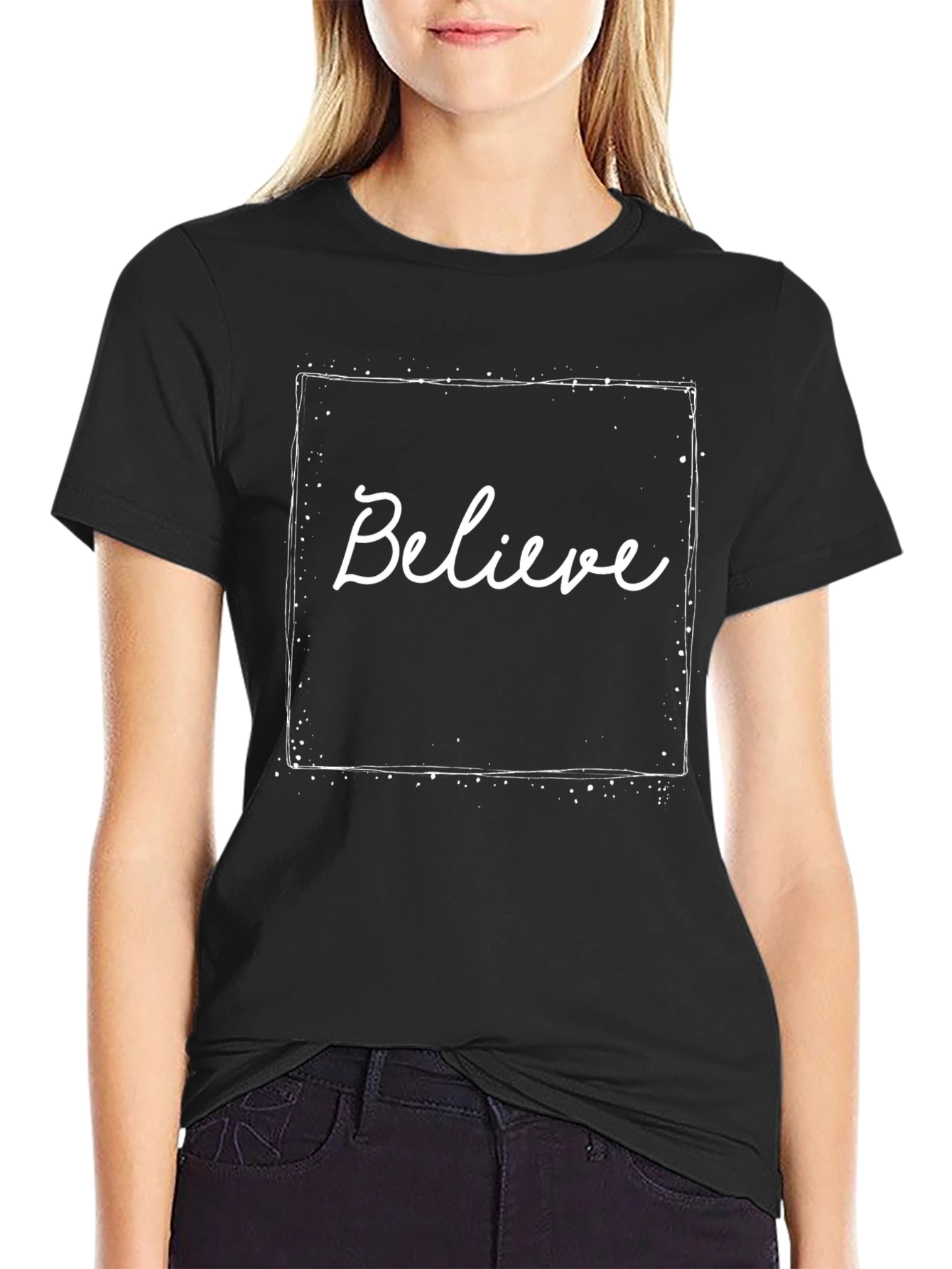 Believe Graphic Tee - Stylish Black Cotton T-Shirt