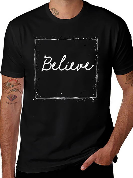 Believe Graphic Tee - Stylish Black Cotton T-Shirt