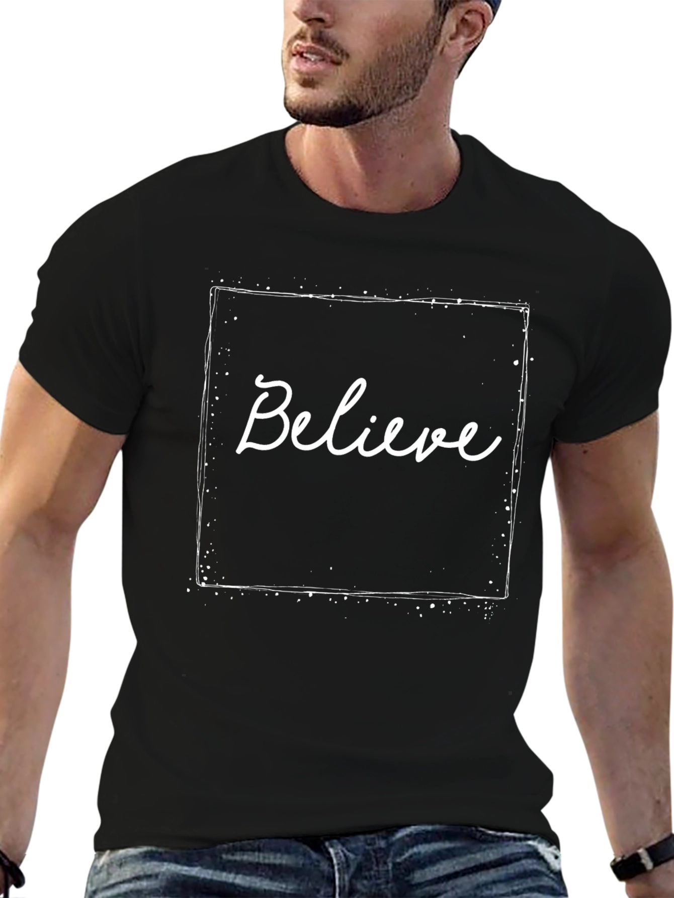 Believe Graphic Tee - Stylish Black Cotton T-Shirt