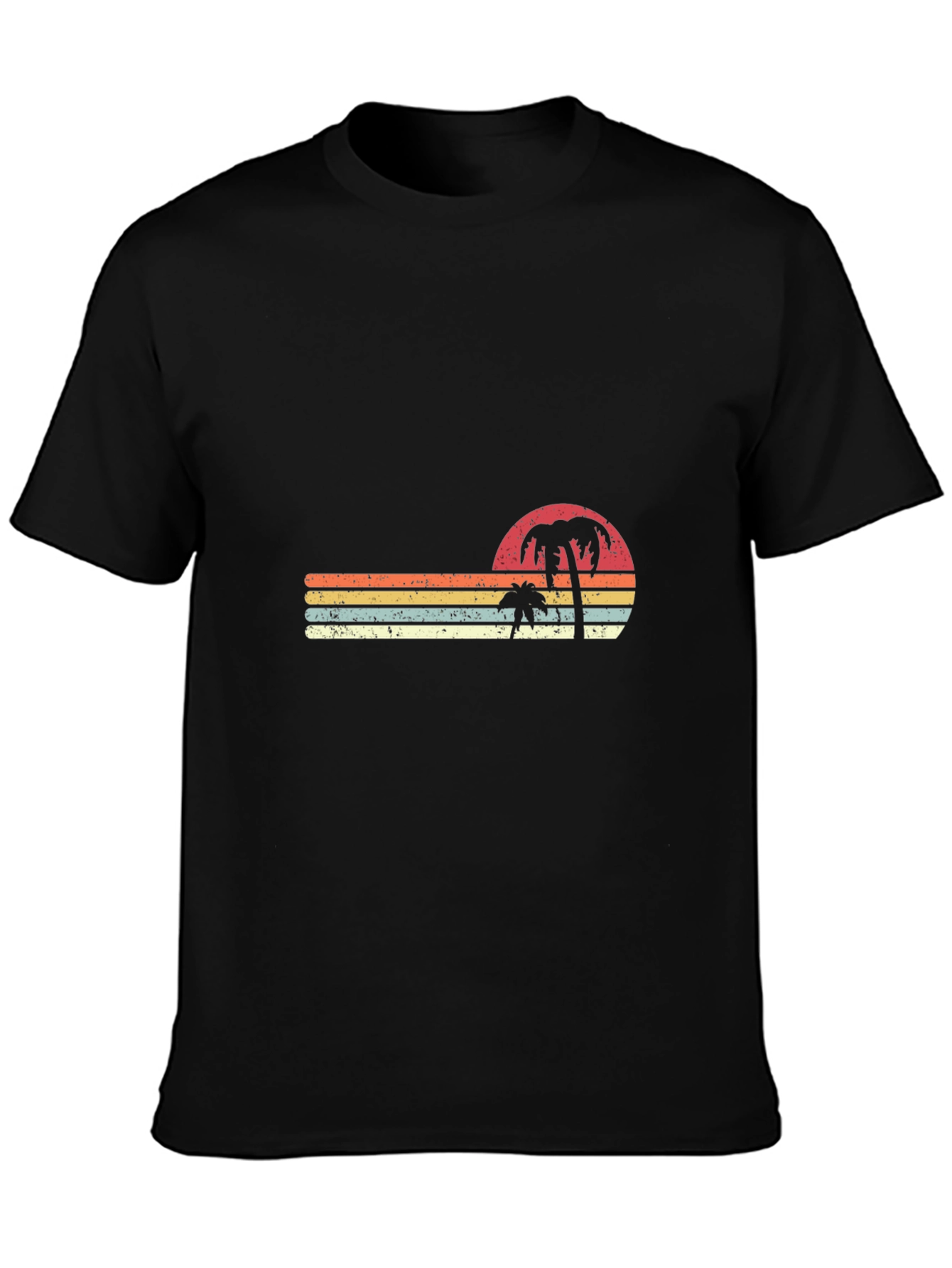 Retro Sunset Palm Tree Graphic T-Shirt