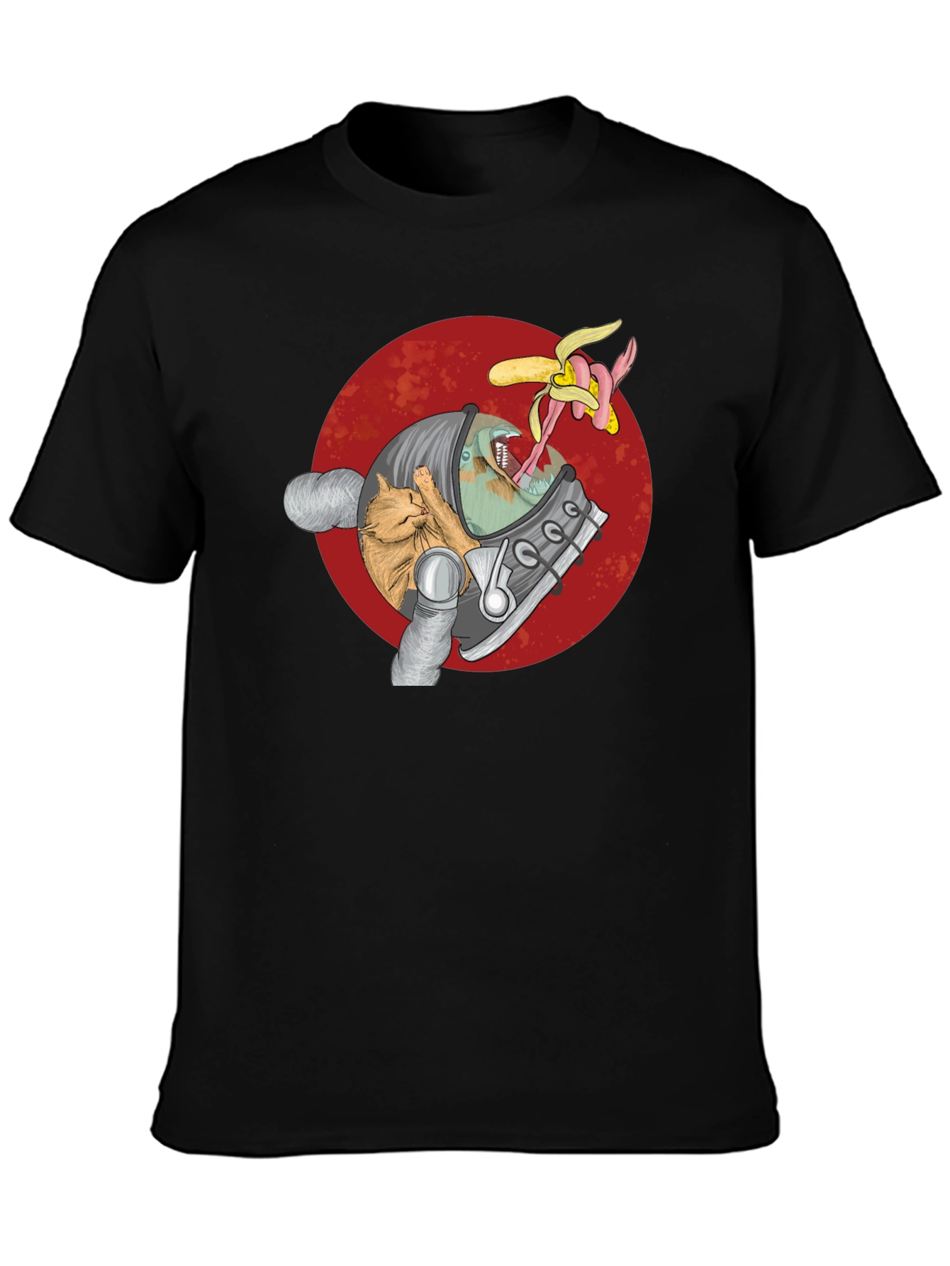 Astronaut Cat & Alien Banana T-Shirt