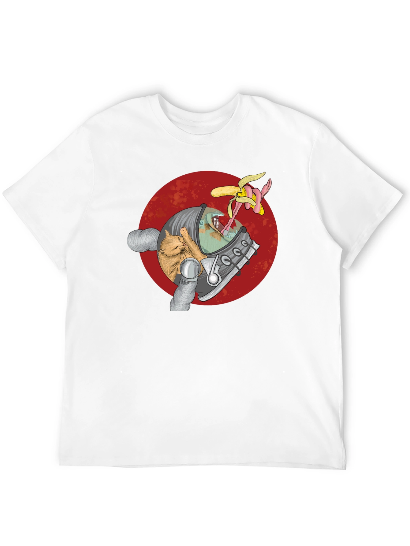 Astronaut Cat & Alien Banana T-Shirt