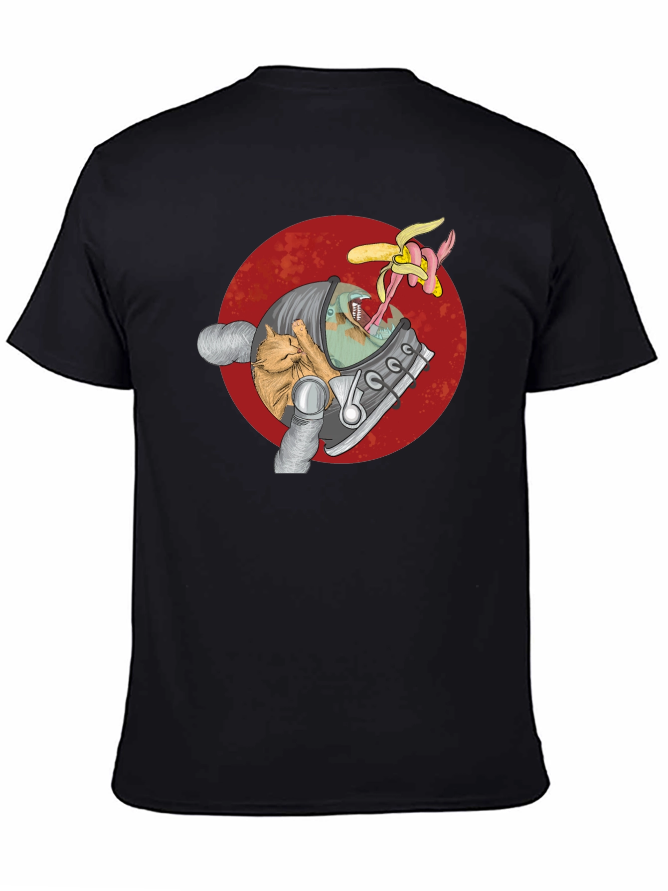 Astronaut Cat & Alien Banana T-Shirt