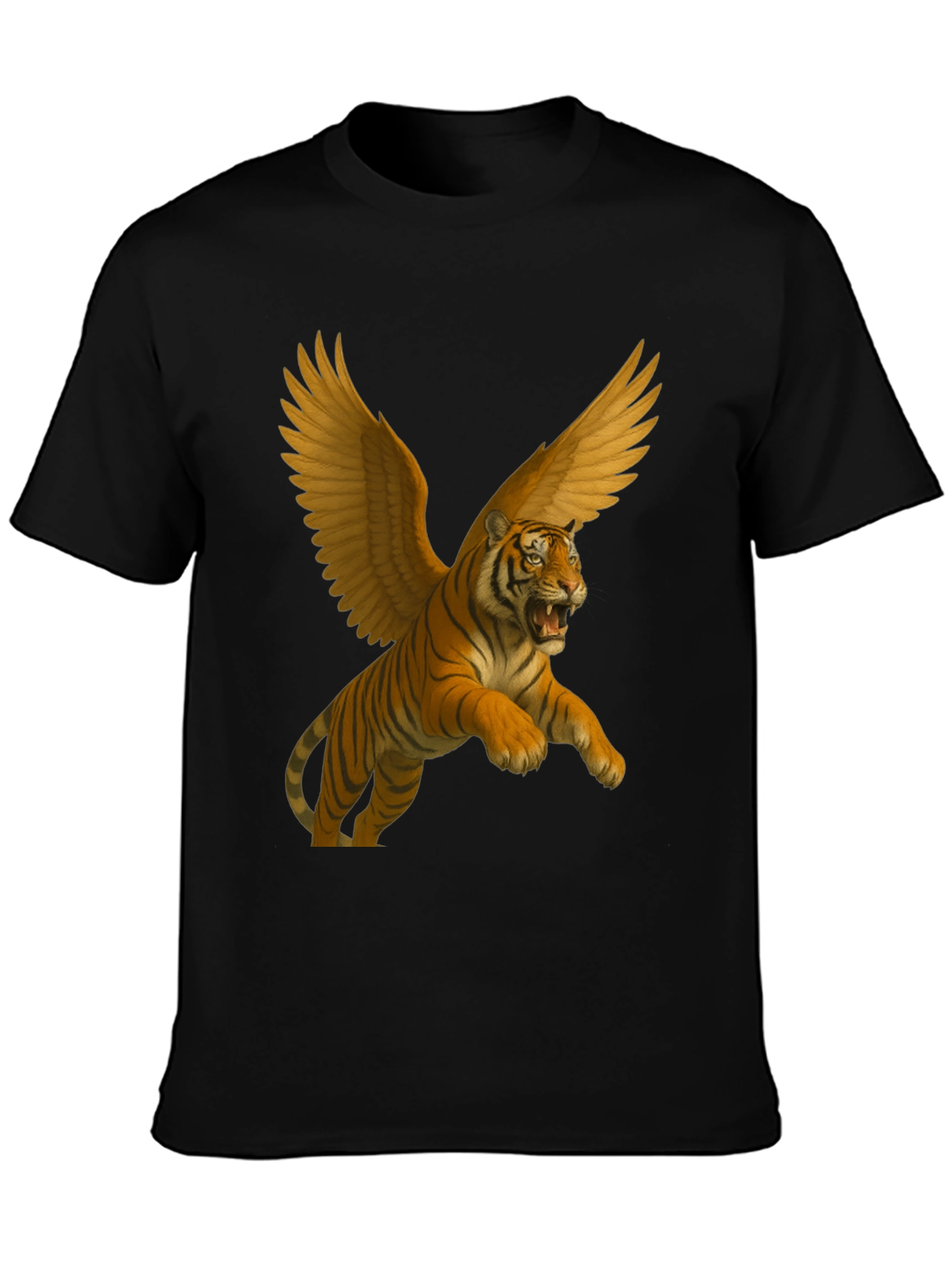 Winged Tiger Graphic Tee - Black