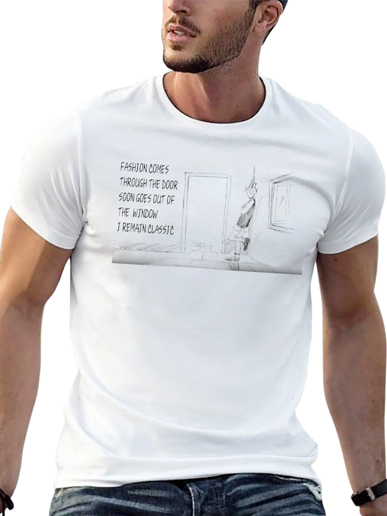 Classic Tee: Fashion Door Window Graphic