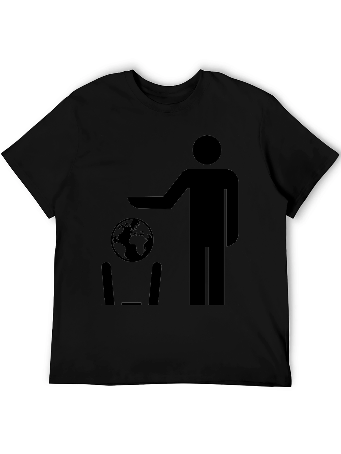Earth Day T-Shirt - Man Throwing Globe in Trash