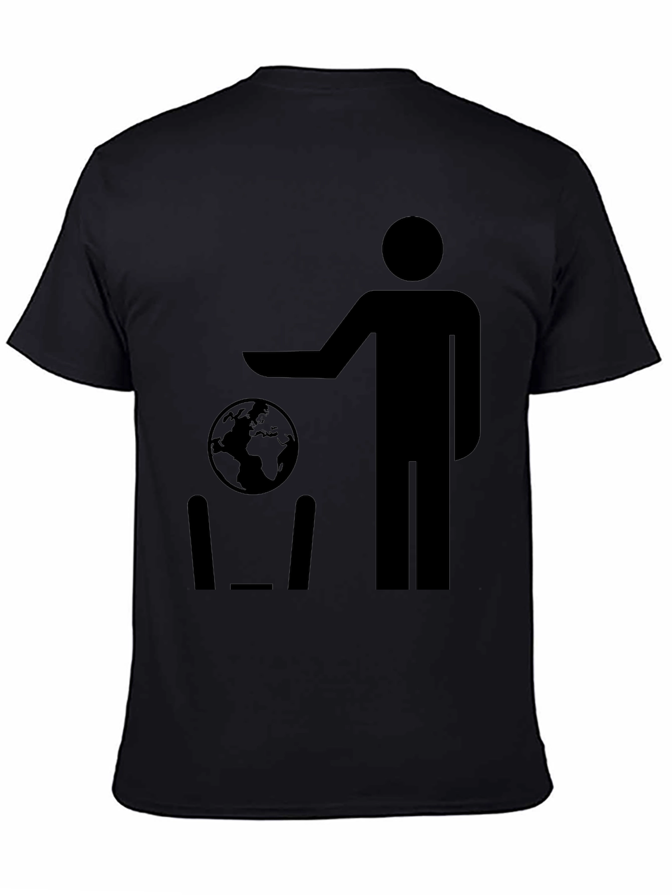 Earth Day T-Shirt - Man Throwing Globe in Trash