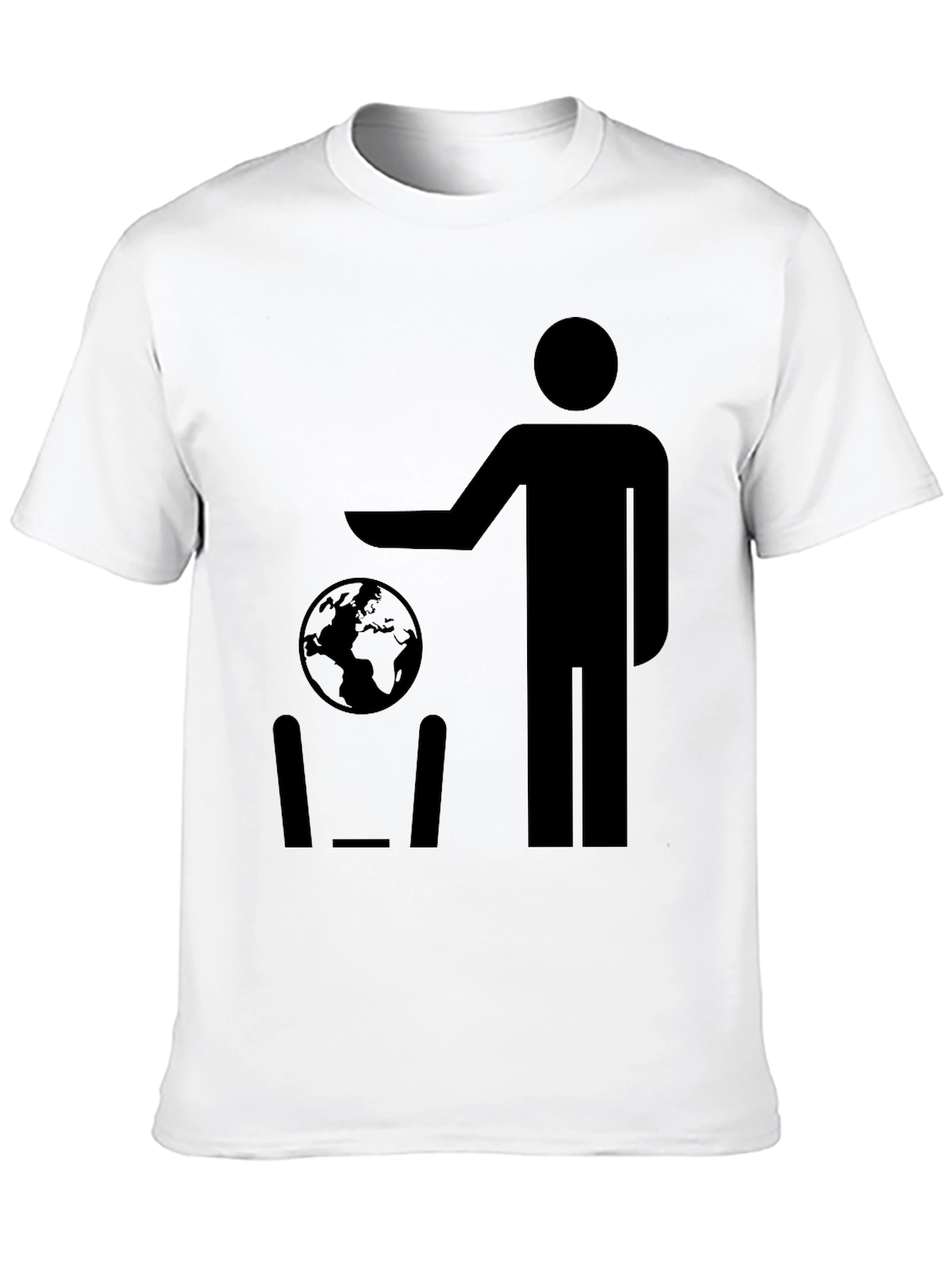 Earth Day T-Shirt - Man Throwing Globe in Trash