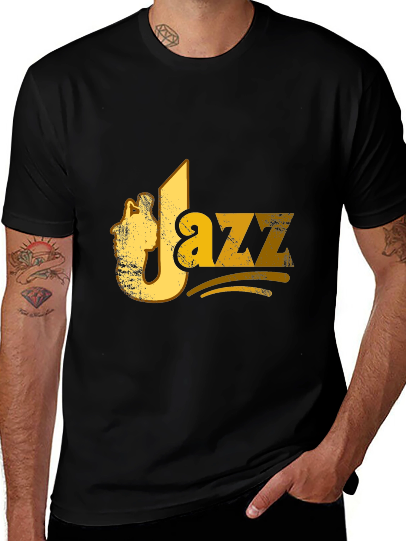 JAZZ Graphic Print Black T-shirt