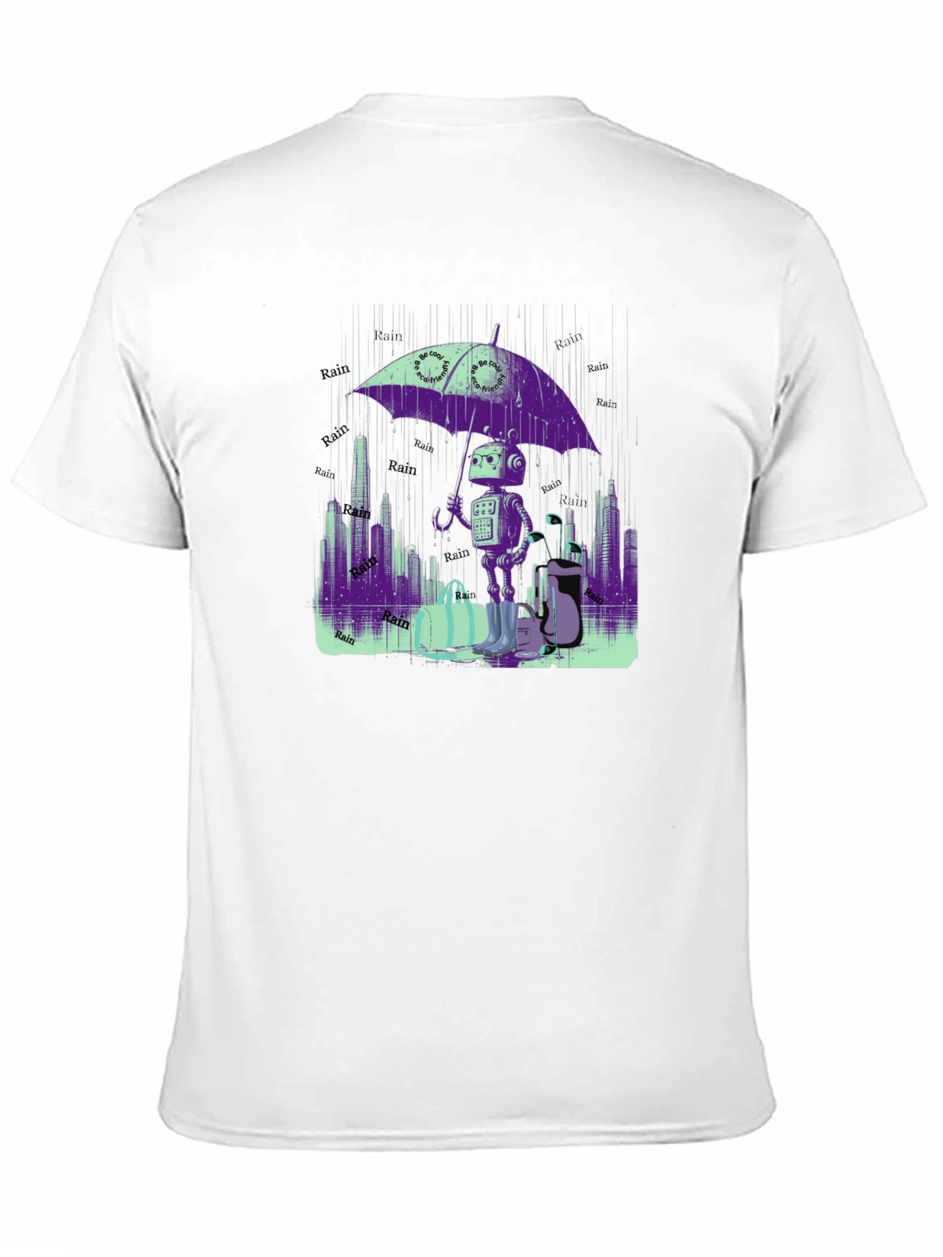 Robot in the Rain T-Shirt - Sci-Fi Chic