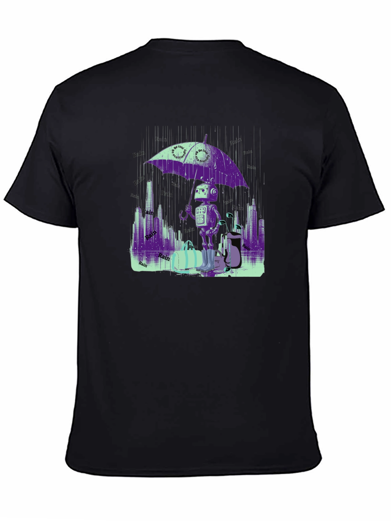 Robot in the Rain T-Shirt - Sci-Fi Chic