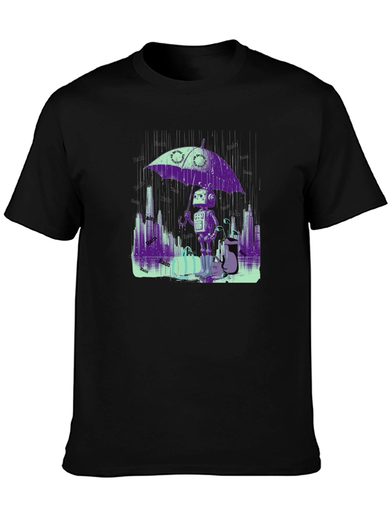 Robot in the Rain T-Shirt - Sci-Fi Chic