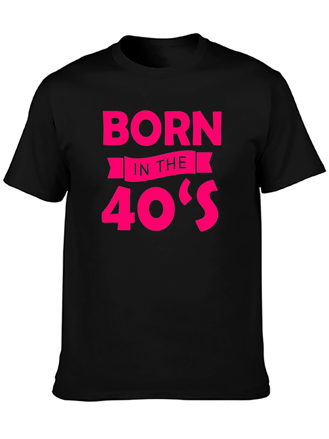 Born in the 40s Black Graphic Tee
