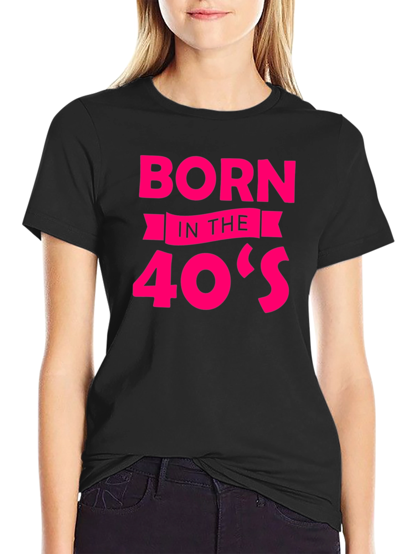 Born in the 40s Black Graphic Tee