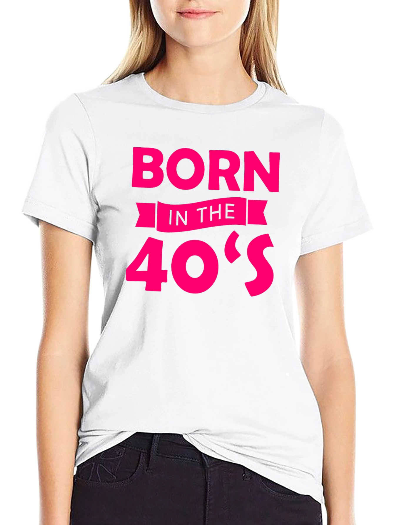 Born in the 40s Black Graphic Tee