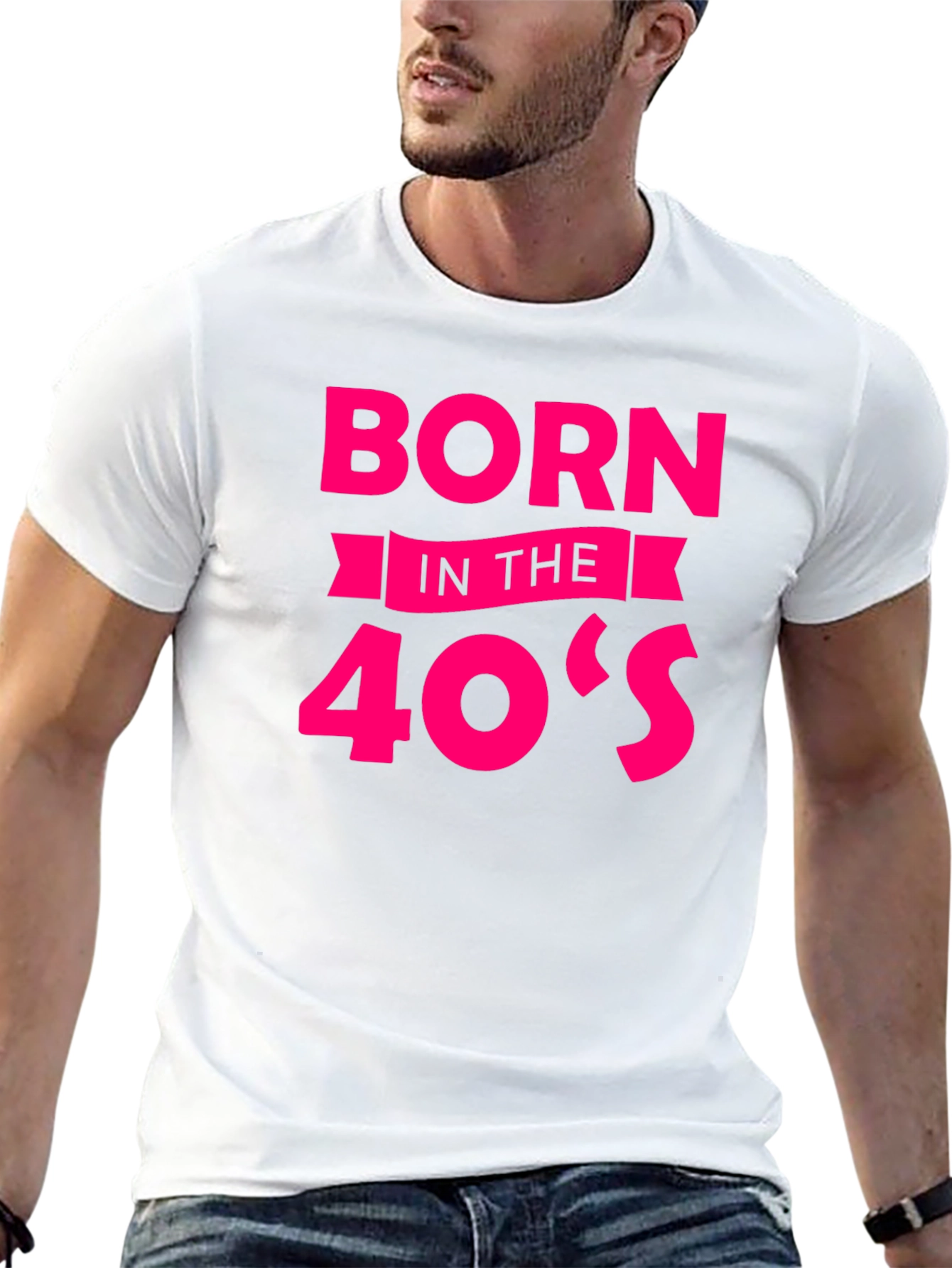 Born in the 40s Black Graphic Tee