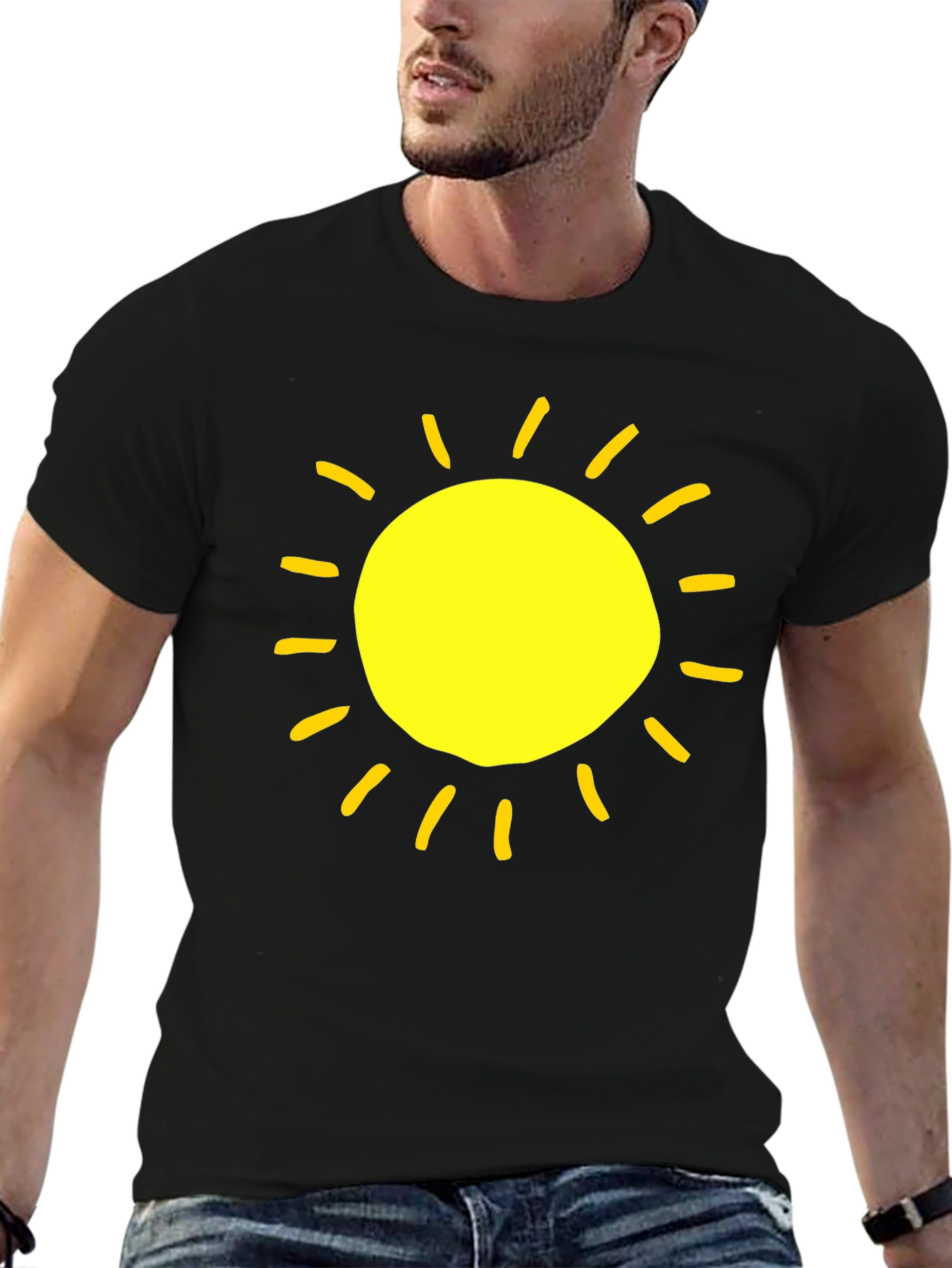 Bright Sun Graphic T-Shirt - Casual Black Tee