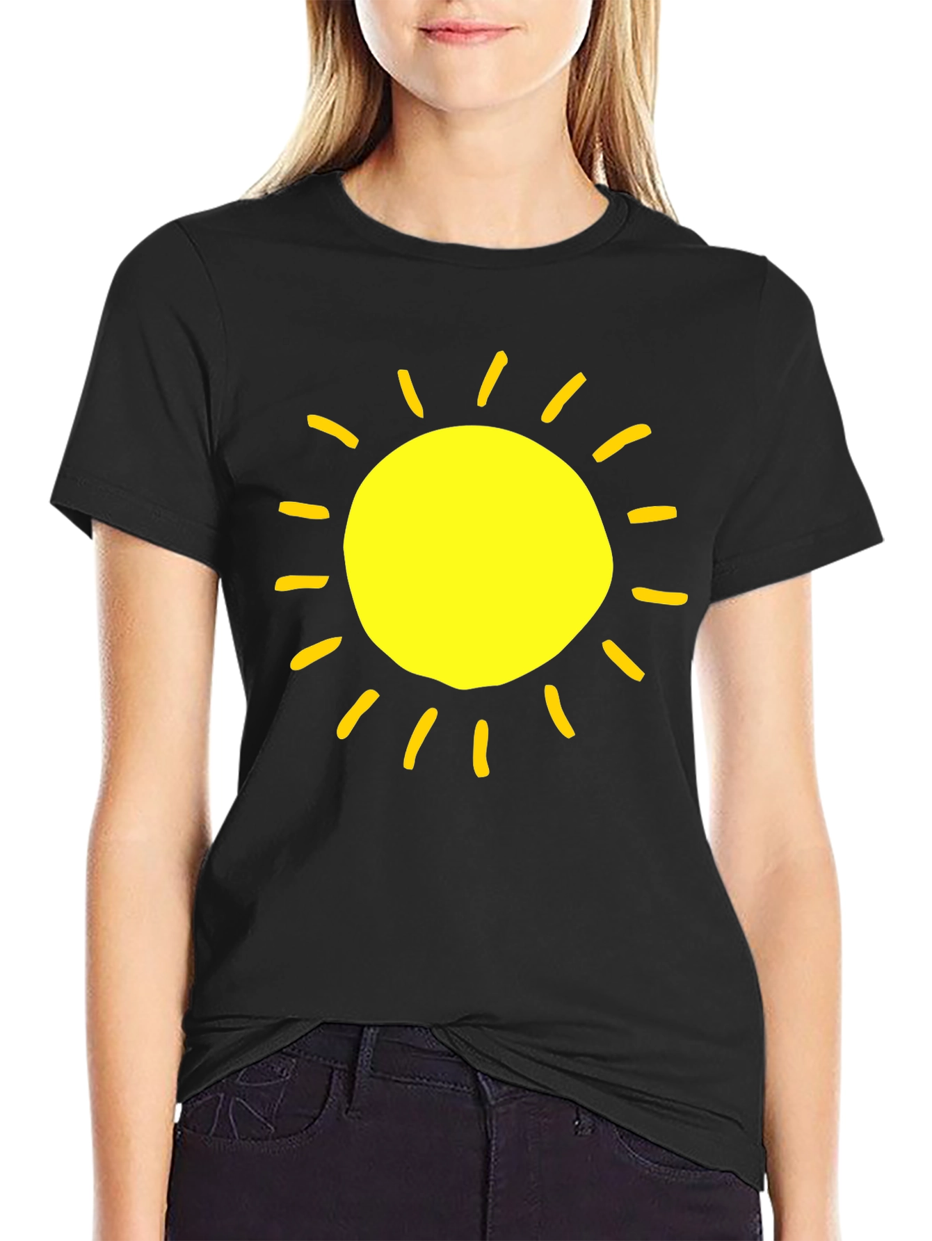 Bright Sun Graphic T-Shirt - Casual Black Tee