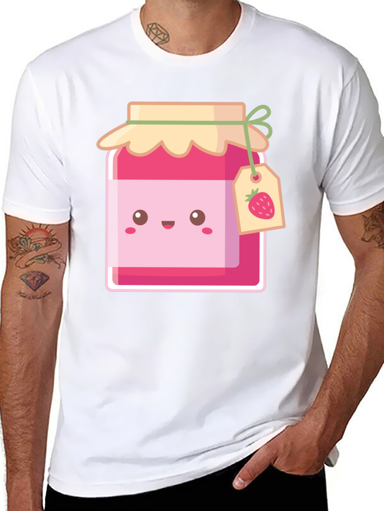 Cute Jam Jar Graphic T-Shirt - Black Cotton Tee