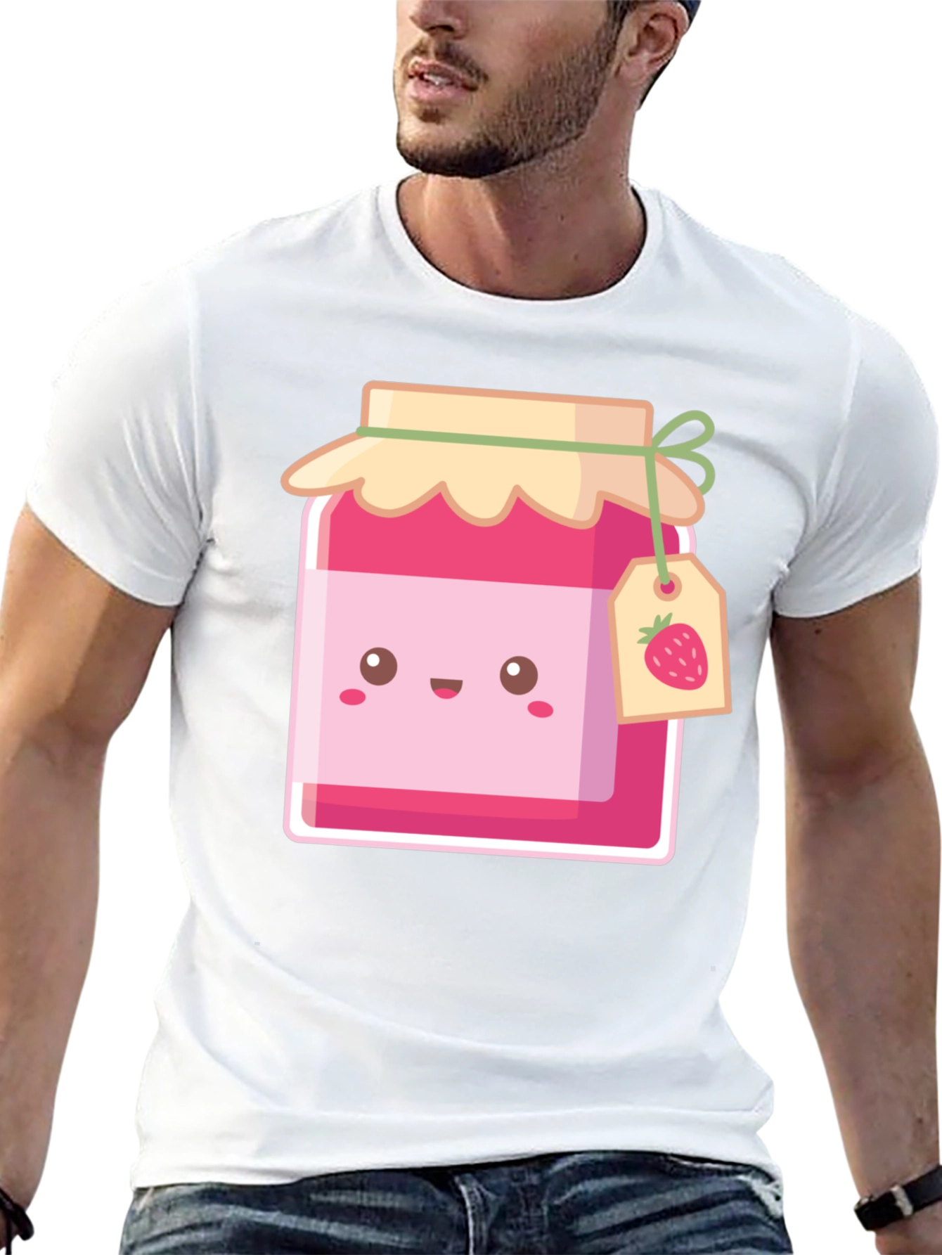 Cute Jam Jar Graphic T-Shirt - Black Cotton Tee