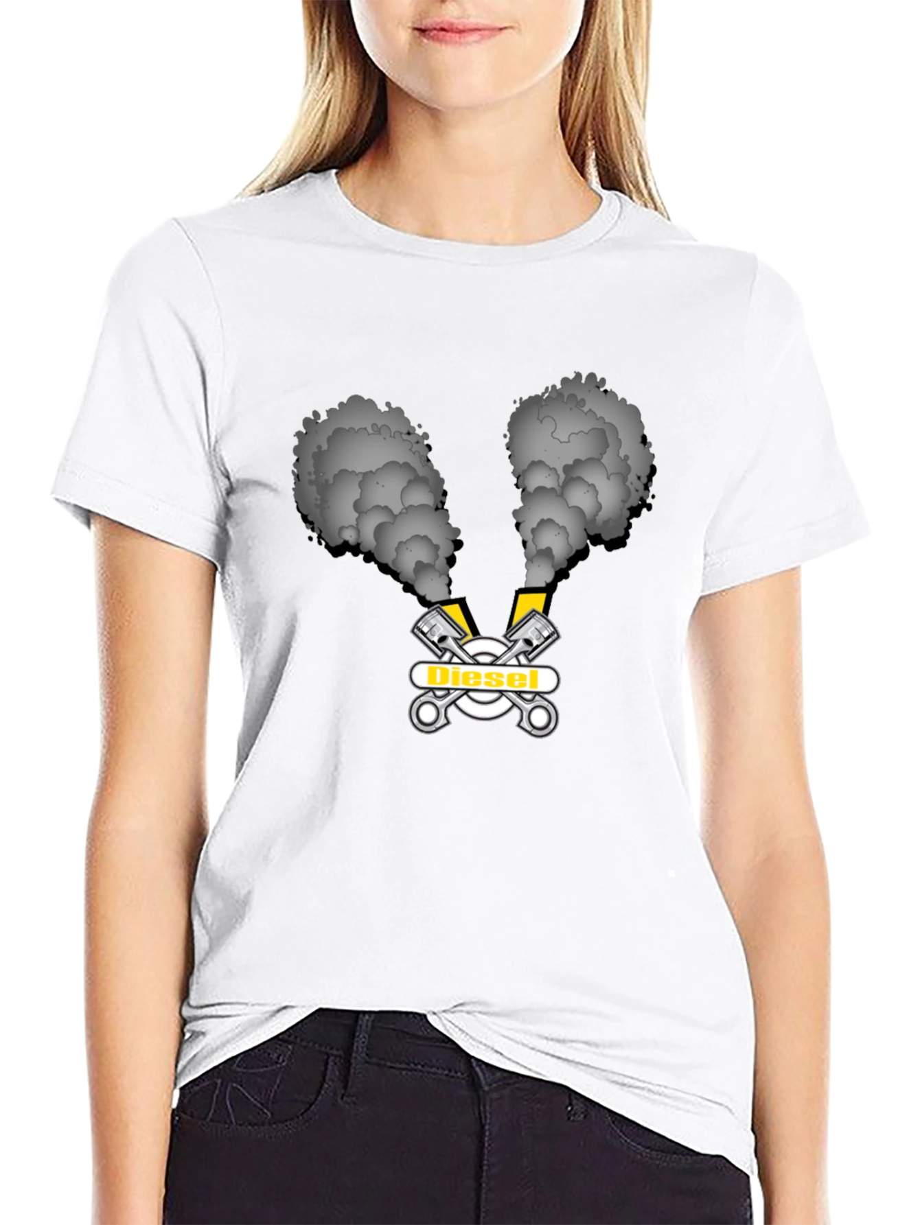 Diesel Smoke Graphic Tee - Black Cotton T-Shirt