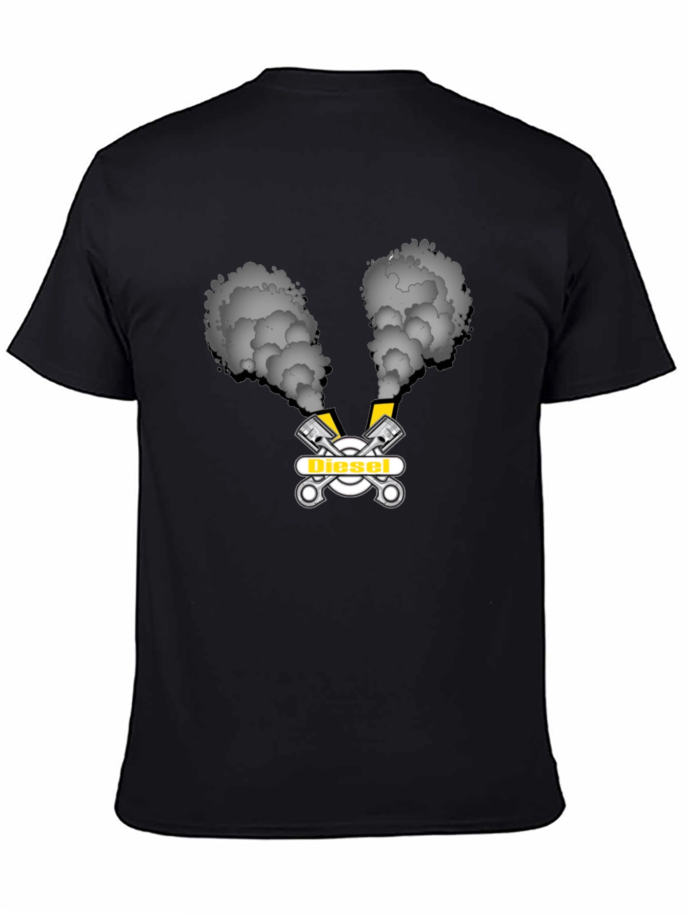 Diesel Smoke Graphic Tee - Black Cotton T-Shirt