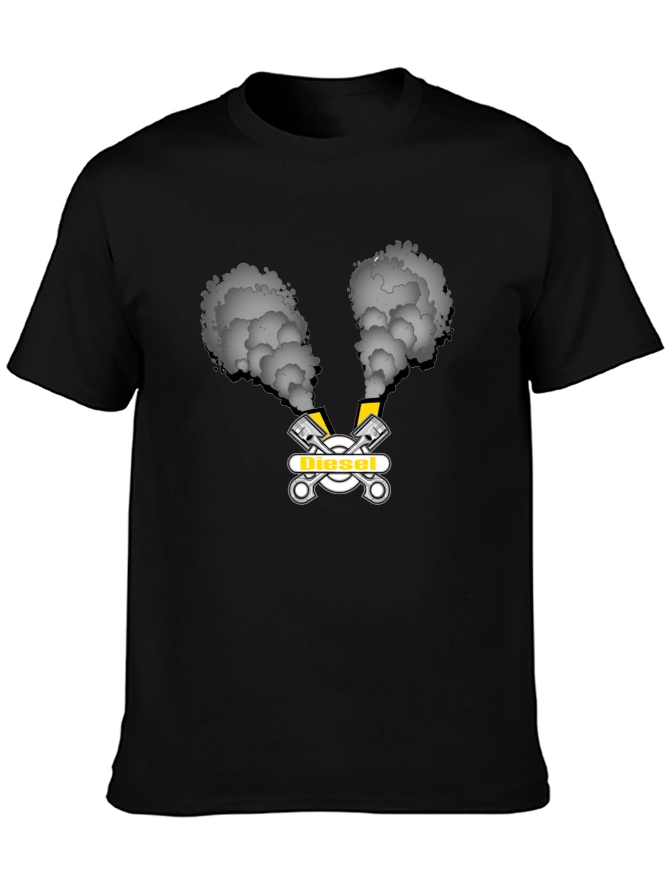 Diesel Smoke Graphic Tee - Black Cotton T-Shirt
