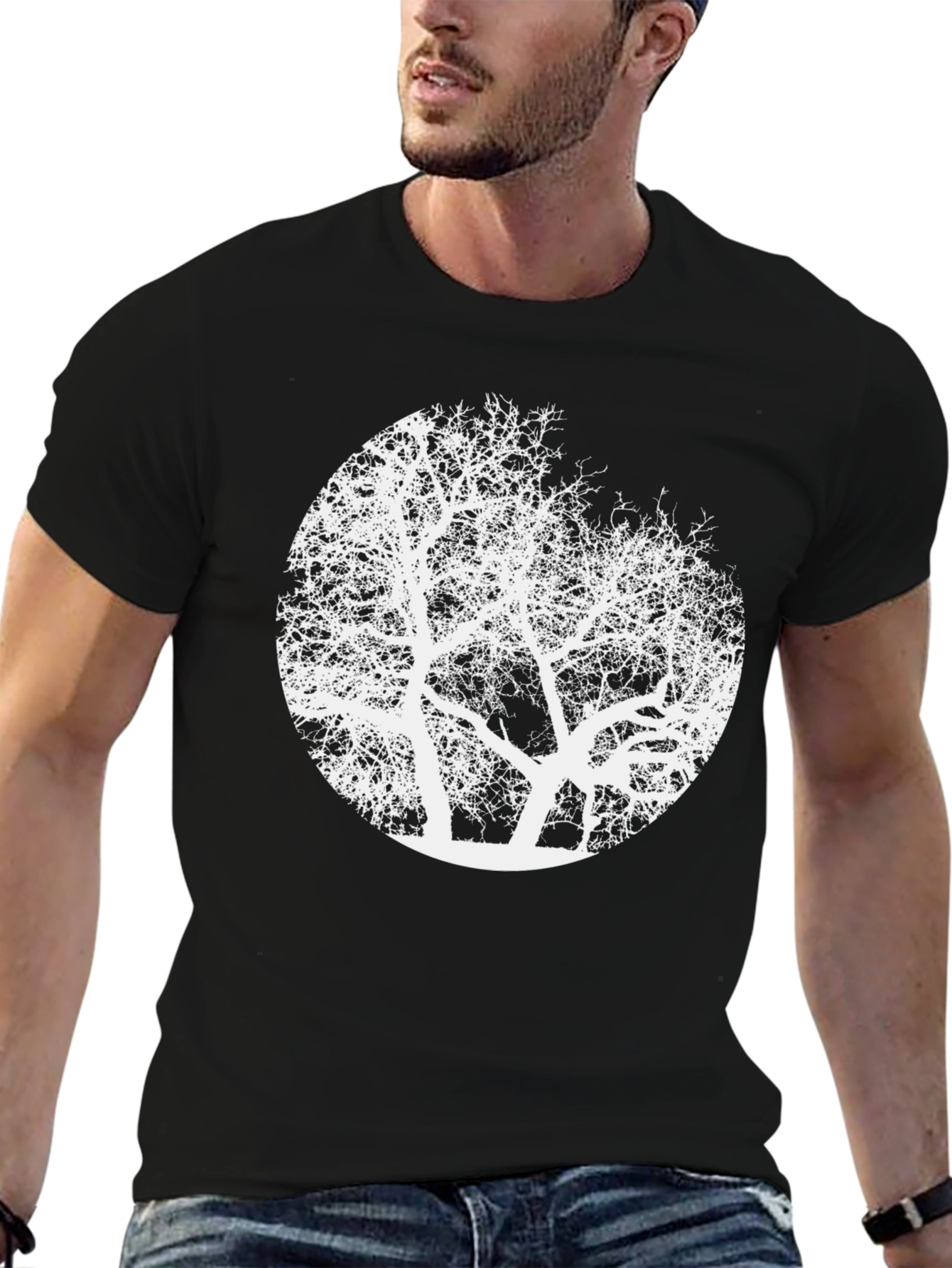 Abstract Tree Graphic Tee - Mens Black T-Shirt