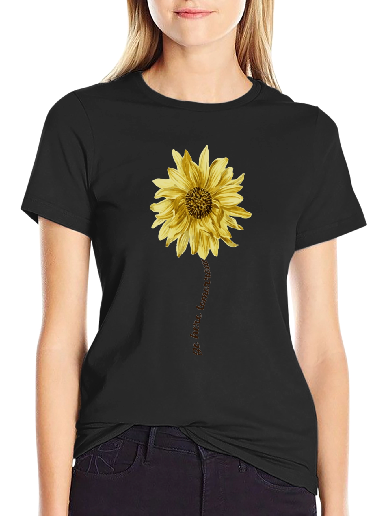 Sunflower Graphic Black T-Shirt for Men