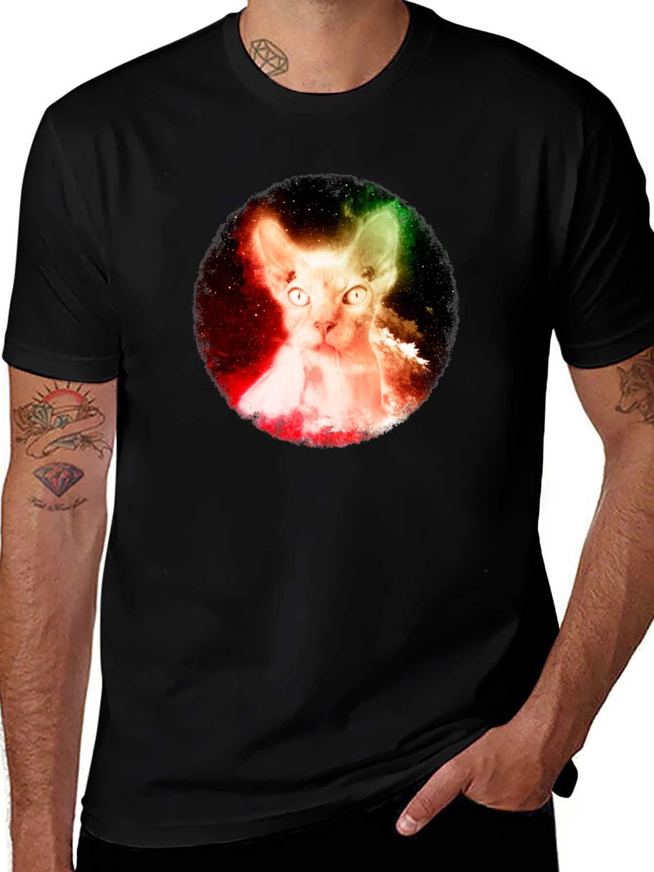 Galaxy Sphynx Cat Graphic Tee - Unisex