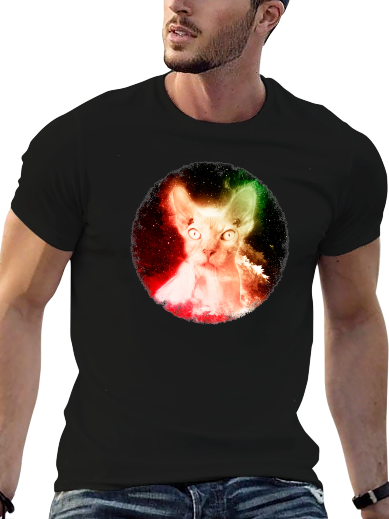 Galaxy Sphynx Cat Graphic Tee - Unisex