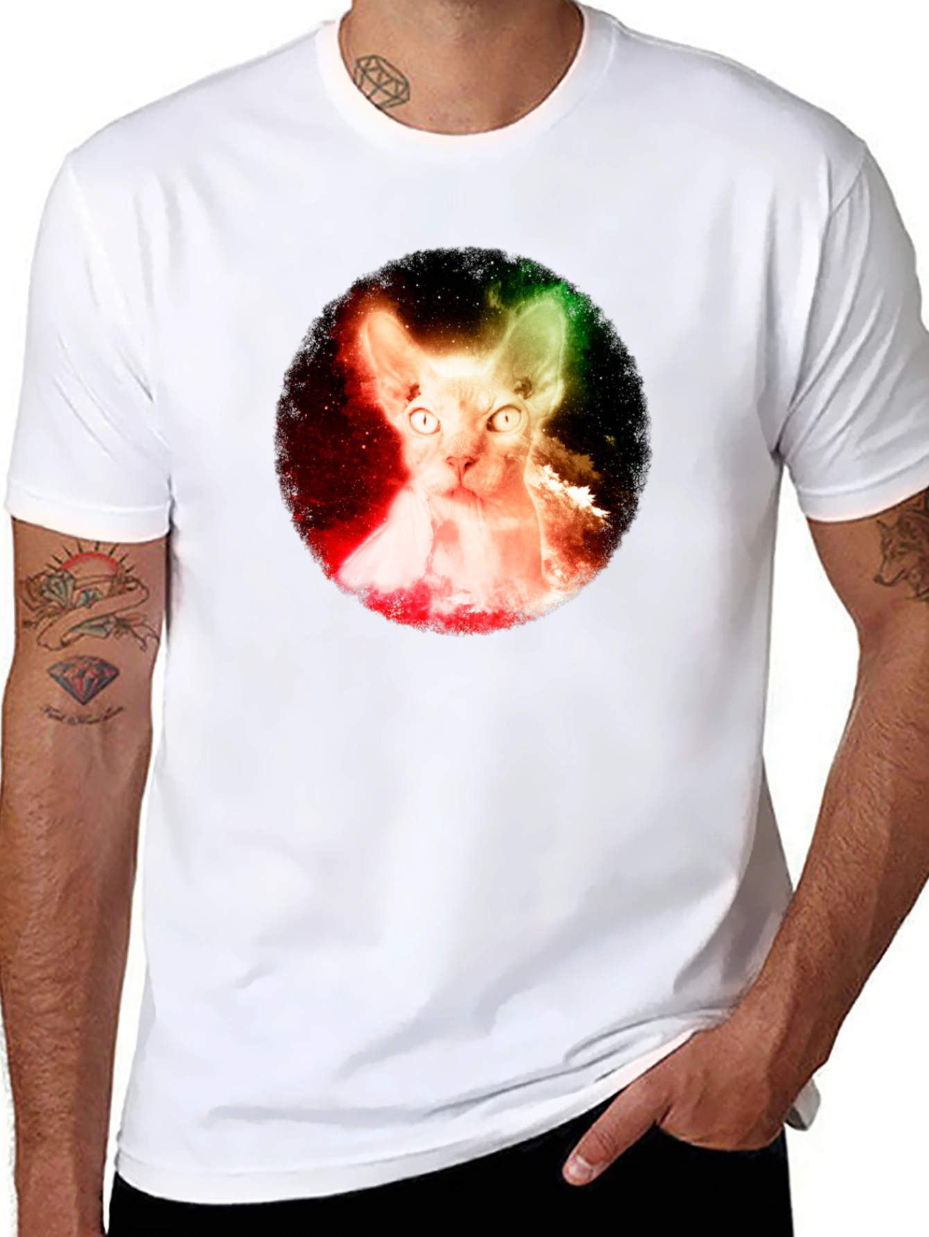 Galaxy Sphynx Cat Graphic Tee - Unisex