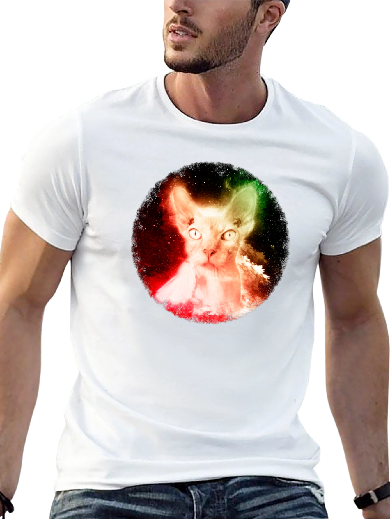 Galaxy Sphynx Cat Graphic Tee - Unisex