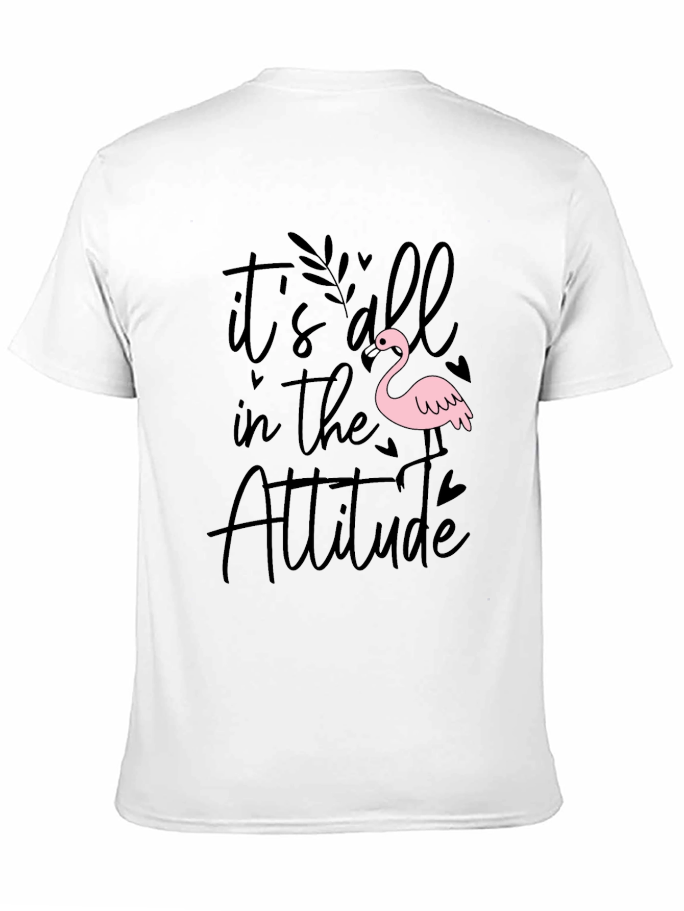 Attitude Flamingo Graphic Tee - Black