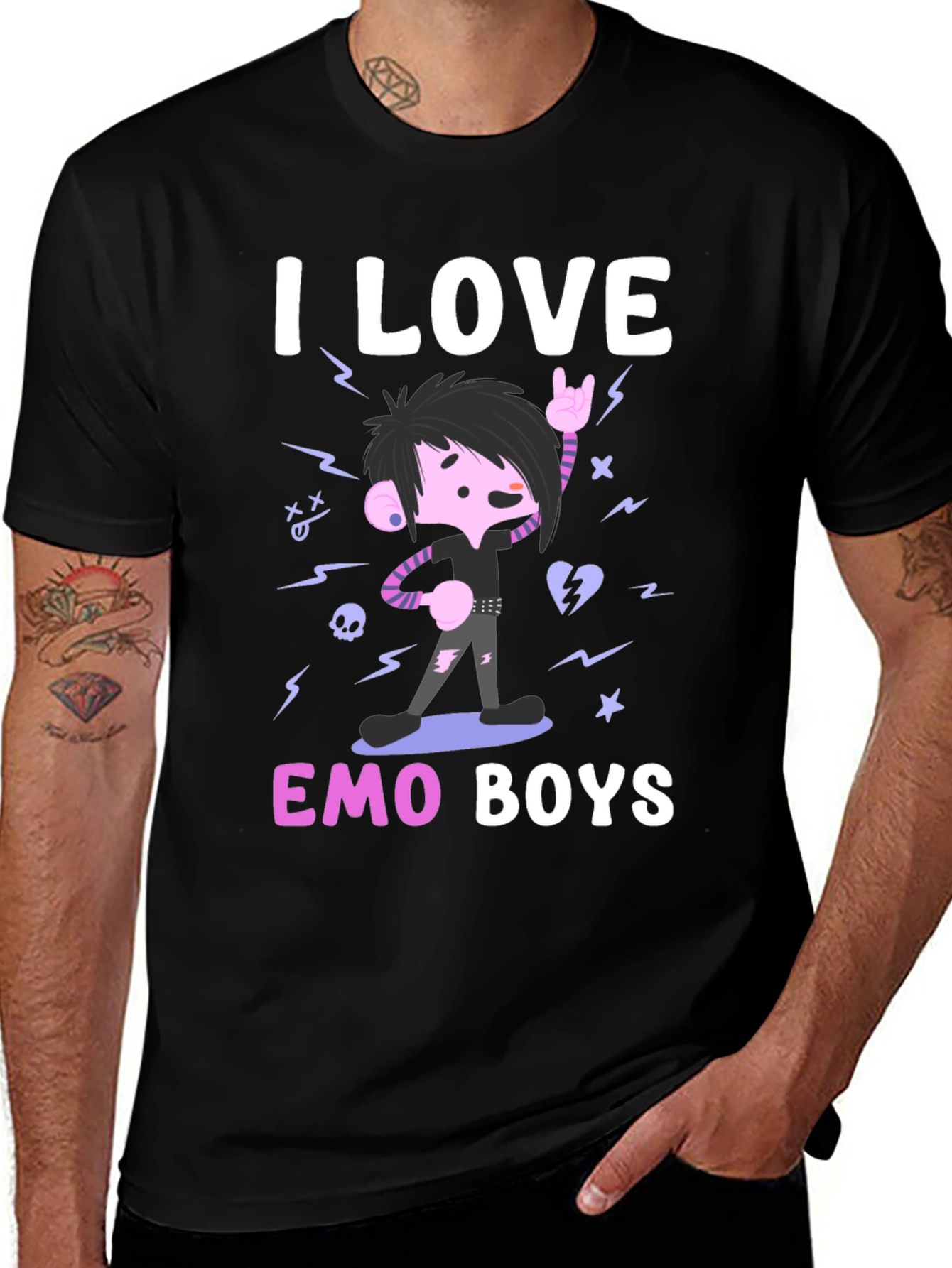 I Love Emo Boys Graphic Tee