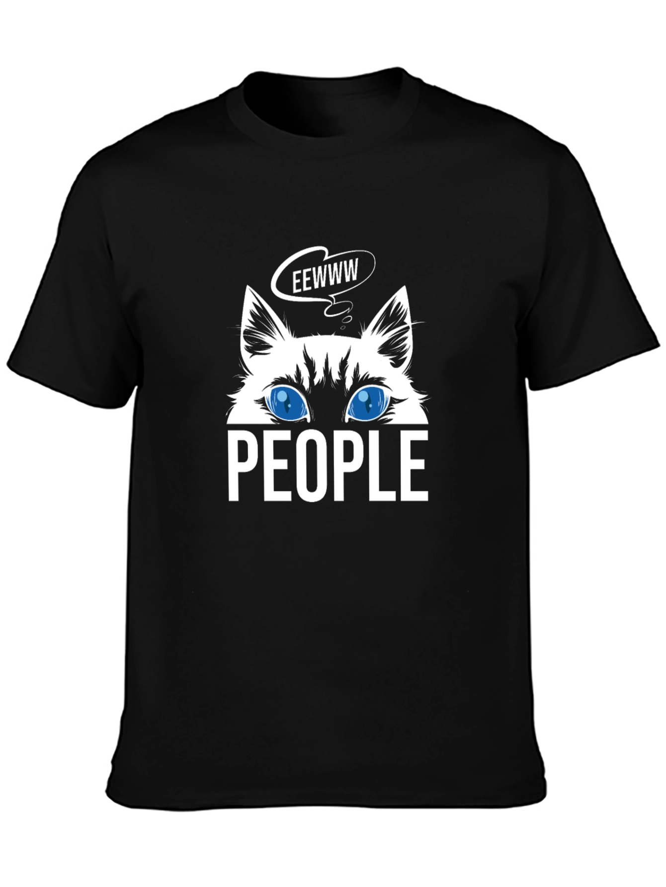 Cat Lover Tee - EEWWW People Black T-Shirt