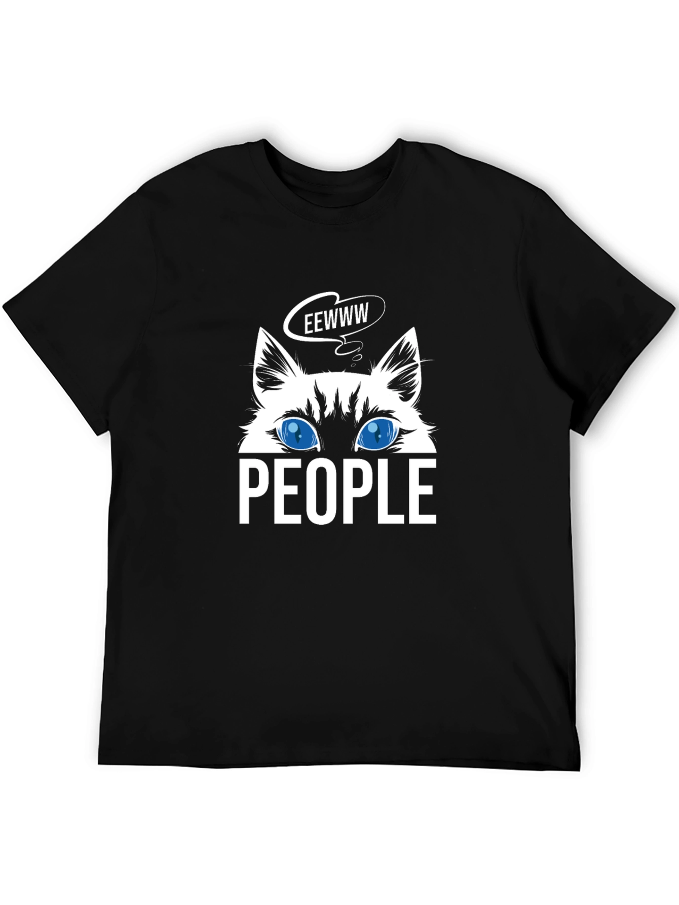 Cat Lover Tee - EEWWW People Black T-Shirt