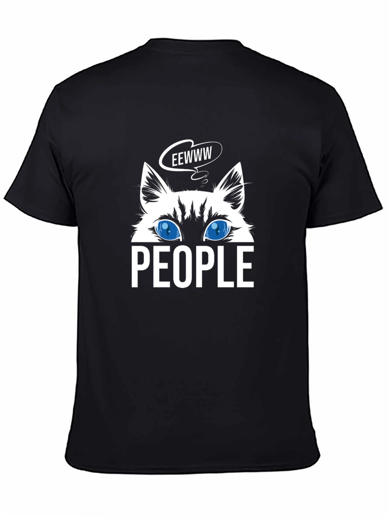 Cat Lover Tee - EEWWW People Black T-Shirt